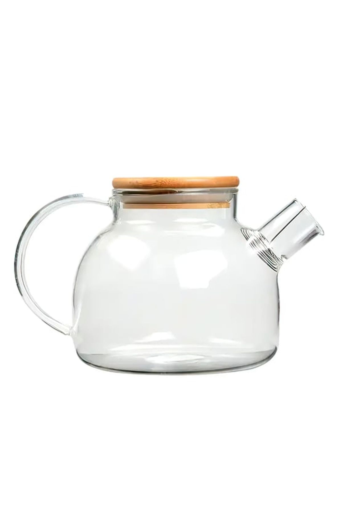 ÖYKÜ VE YİĞİT Bambu Kapaklı Borosilikat Cam Demlik 1000ml Royaleks-CM-2000