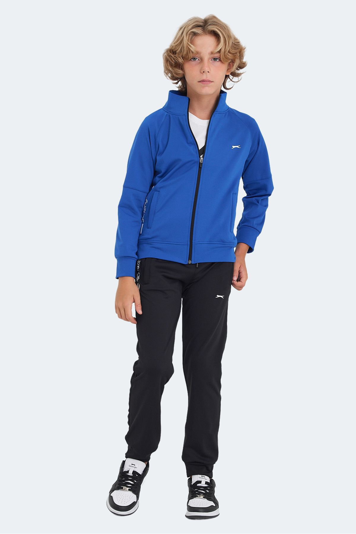 Slazenger-Unisex detská tepláková súprava - Saks Blue Next 1