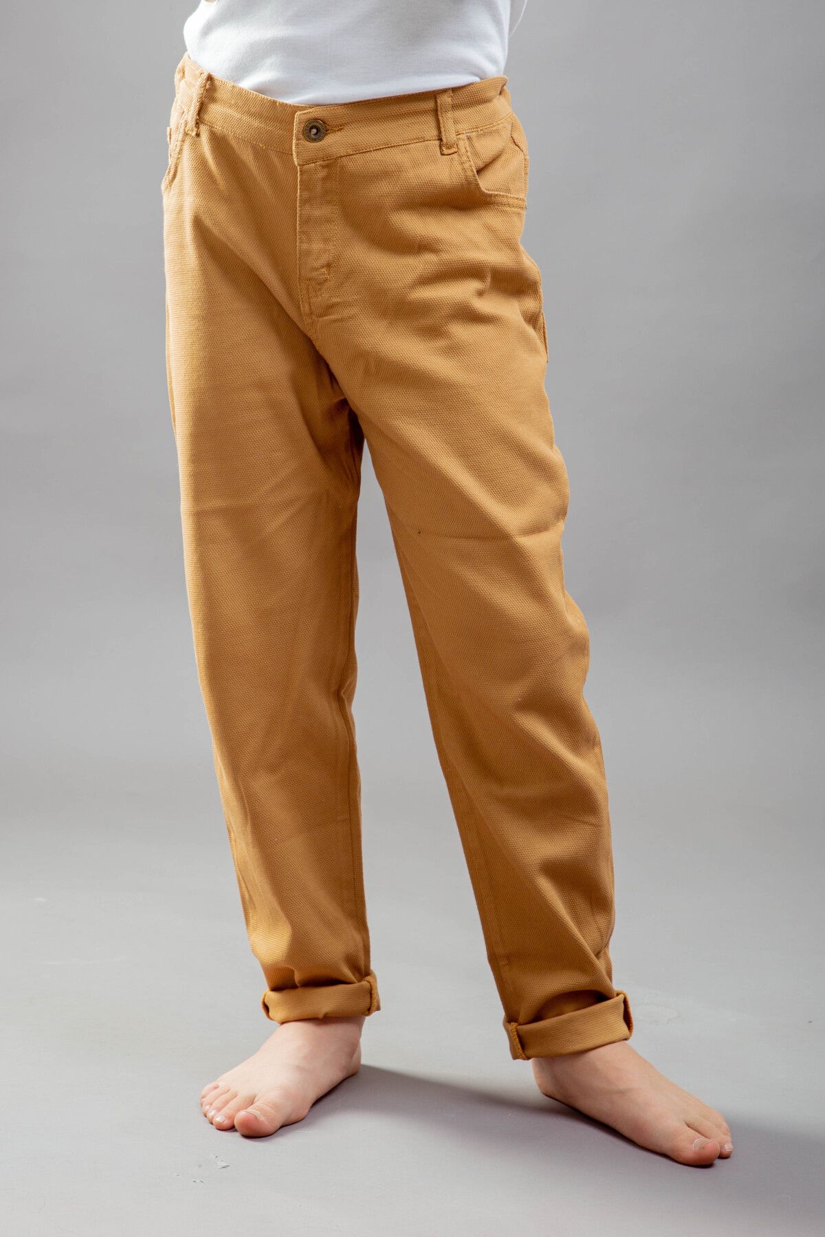 rg kidsstore-Pantaloni tăiați morcov din țesătură gabardină pentru copii 5