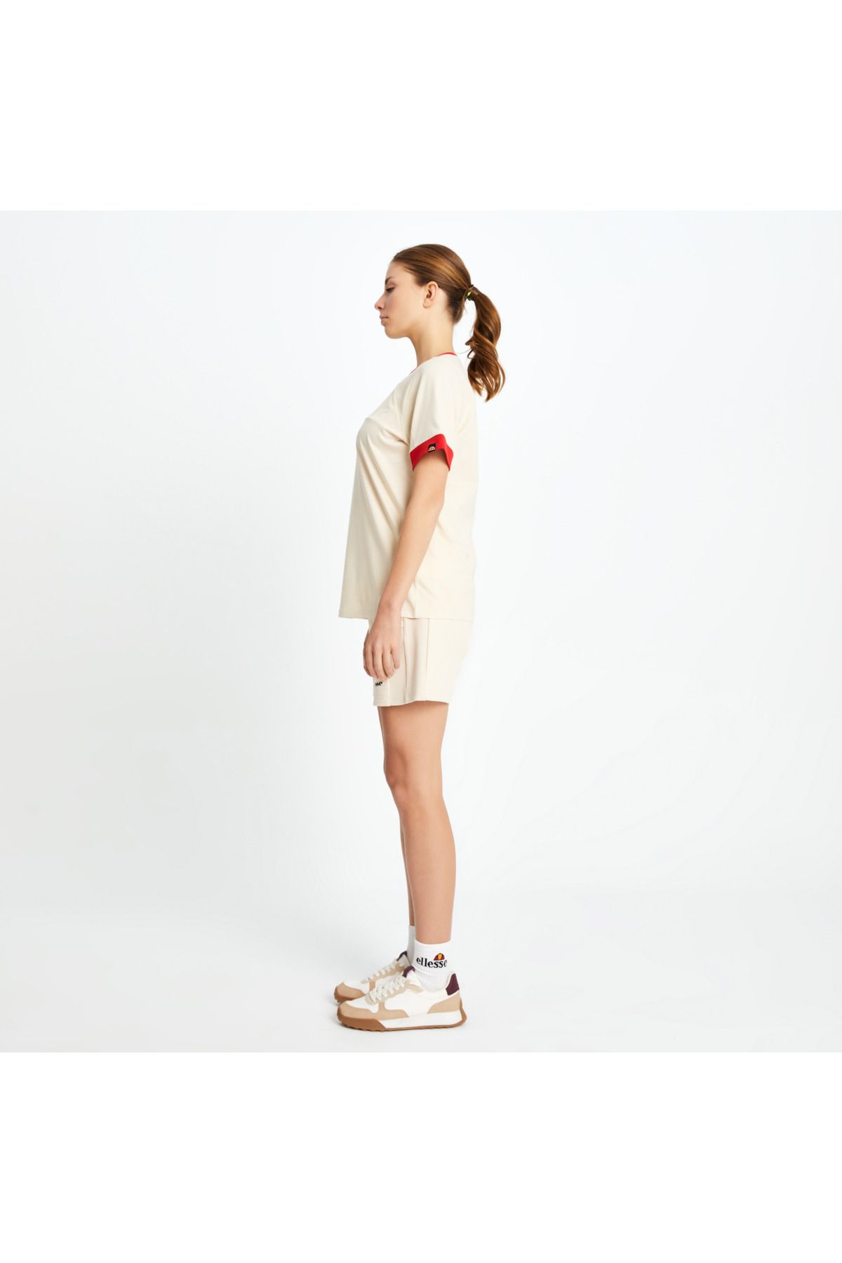 Ellesse-Beige Women's T-Shirt Ef145-Beige 2