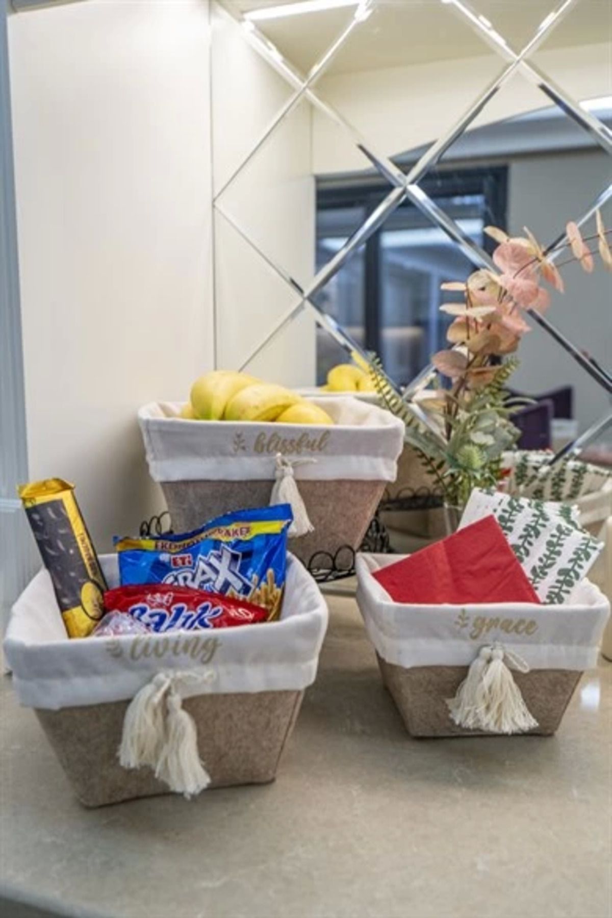 Light up-Multi-Purpose Storage Organizer Box Square Felt Basket 5