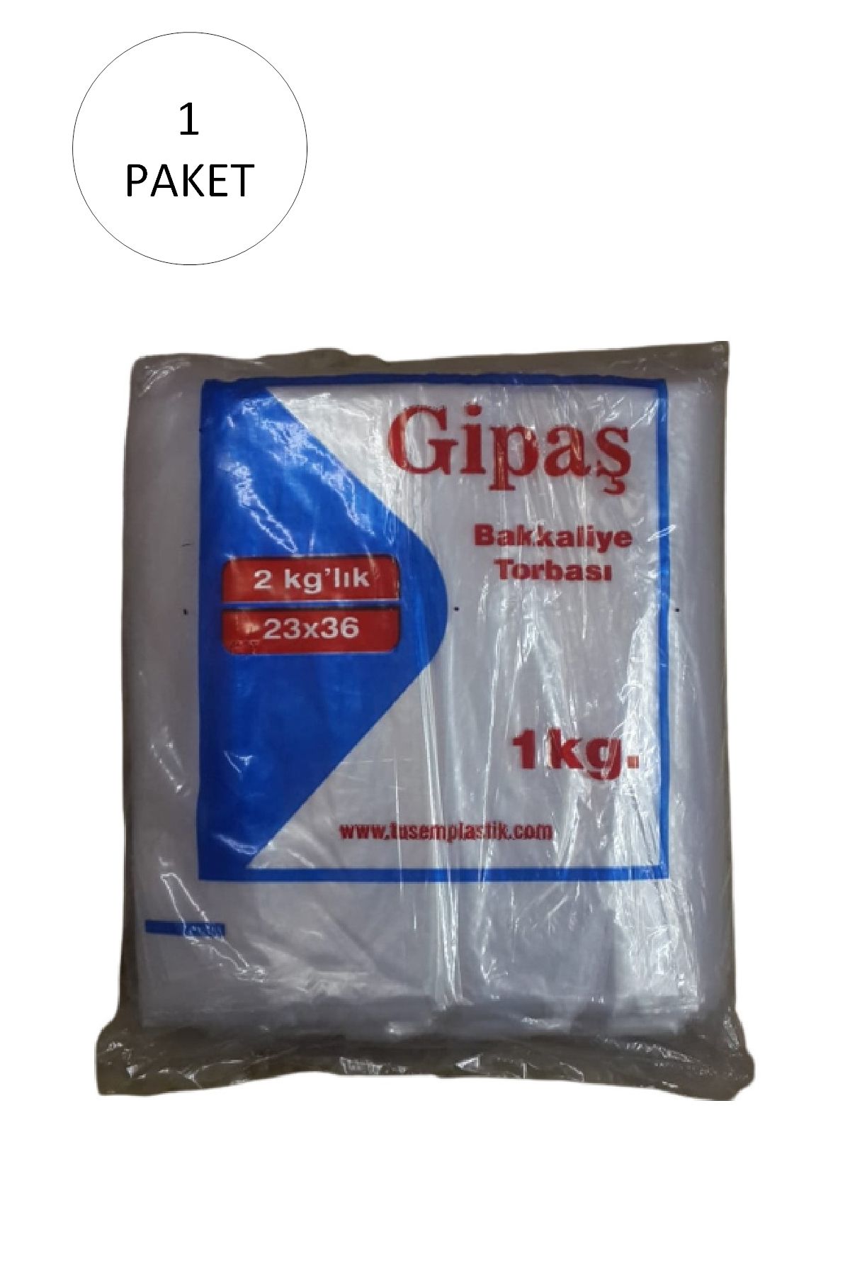 GİPAŞ Bakkaliye Naylon Torba 2'kg lık 23x36 cm 1 Paket (Takriben 260 Adet)