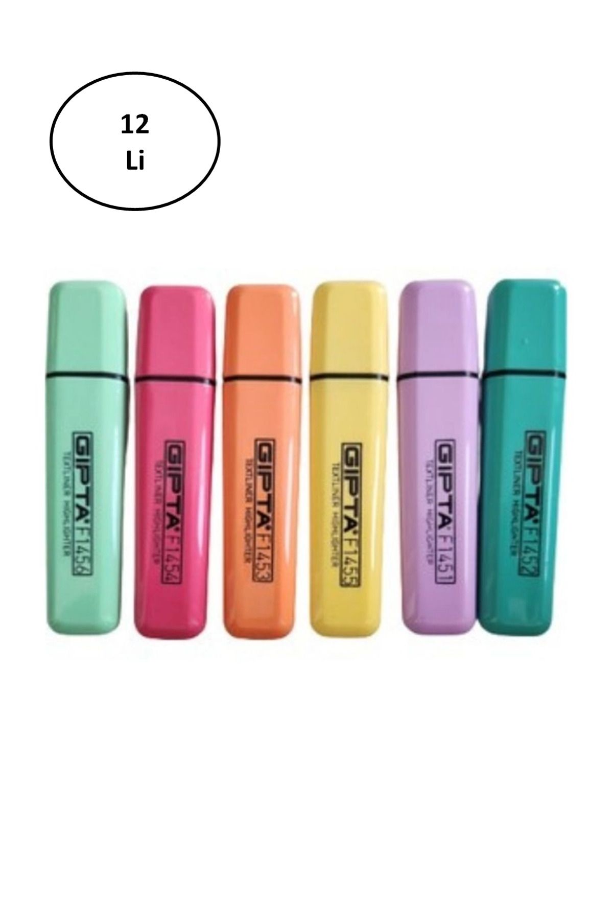 Mu Art Gıpta Fosforlu Markör 5Mm Kesik Uç Pastel Eflatun 12'Li