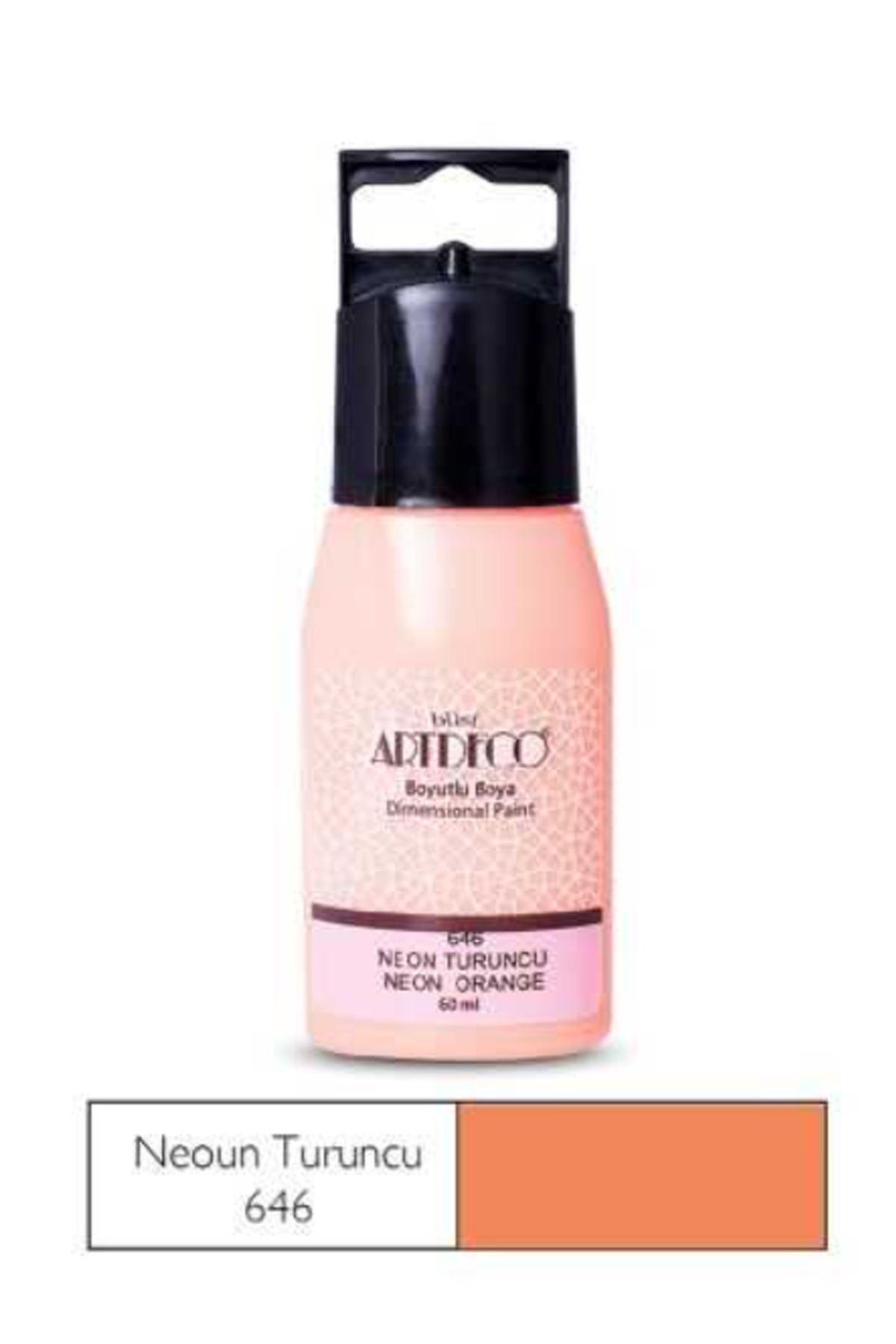 Angoravi Artdeco Neon Boyutlu Boya 60Ml Neon Turuncu 646