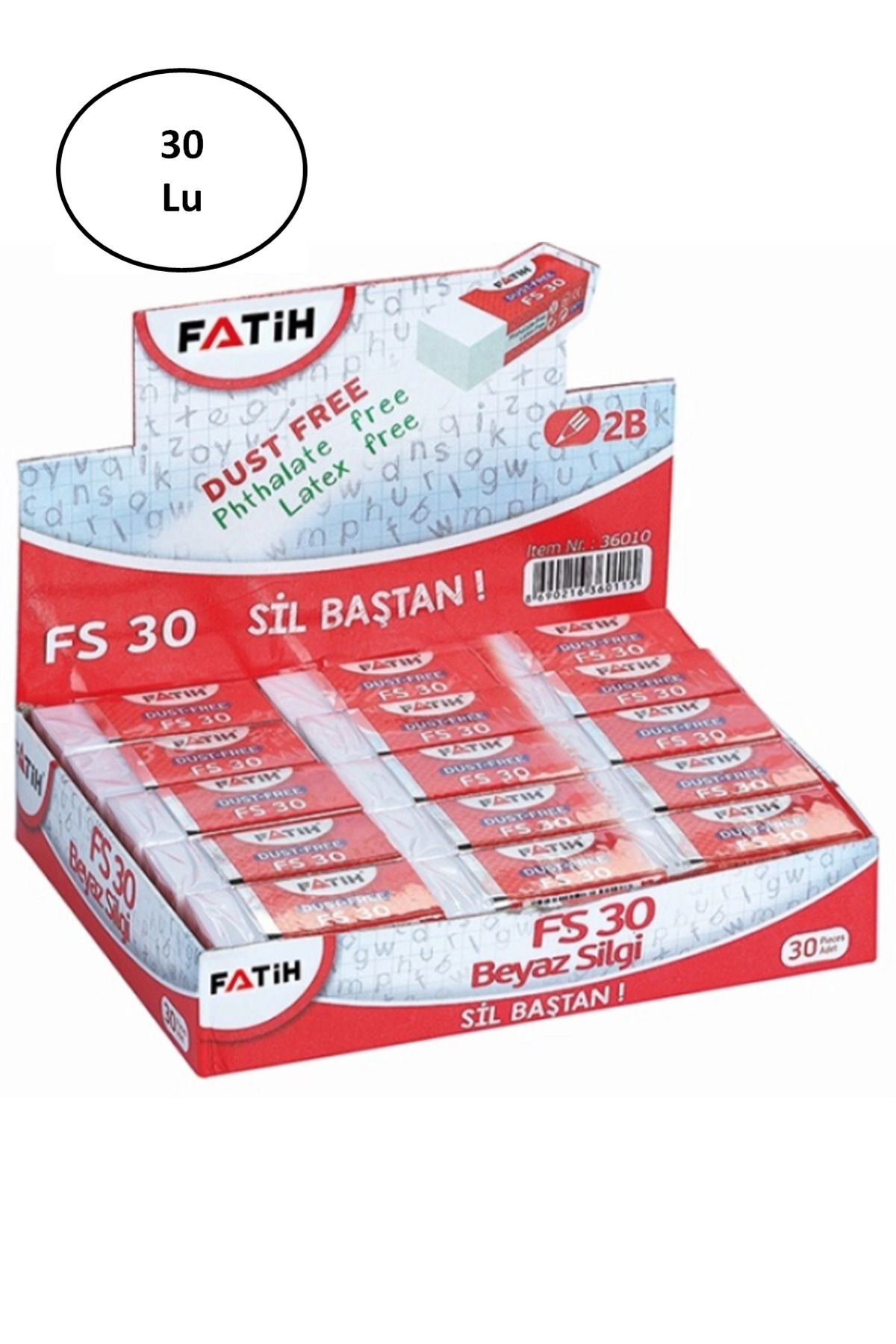 Angoravi Fatih Fs30 Beyaz Silgi 30'lu