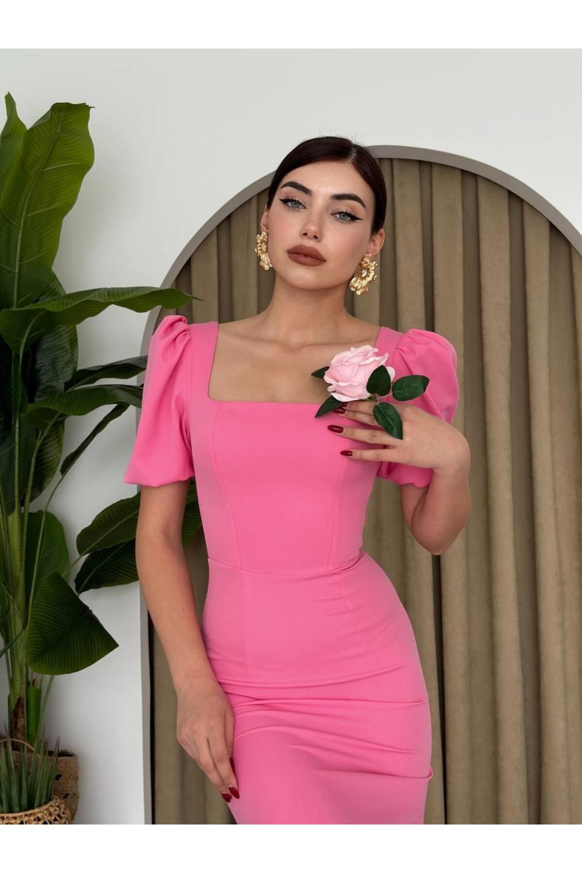 conconmoda-Rochie Maya cu maneci lungi cu balon 6