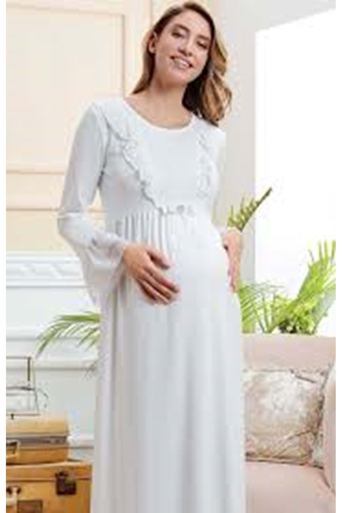 Aqua-Nightgown - Aqua - Cream - White 2