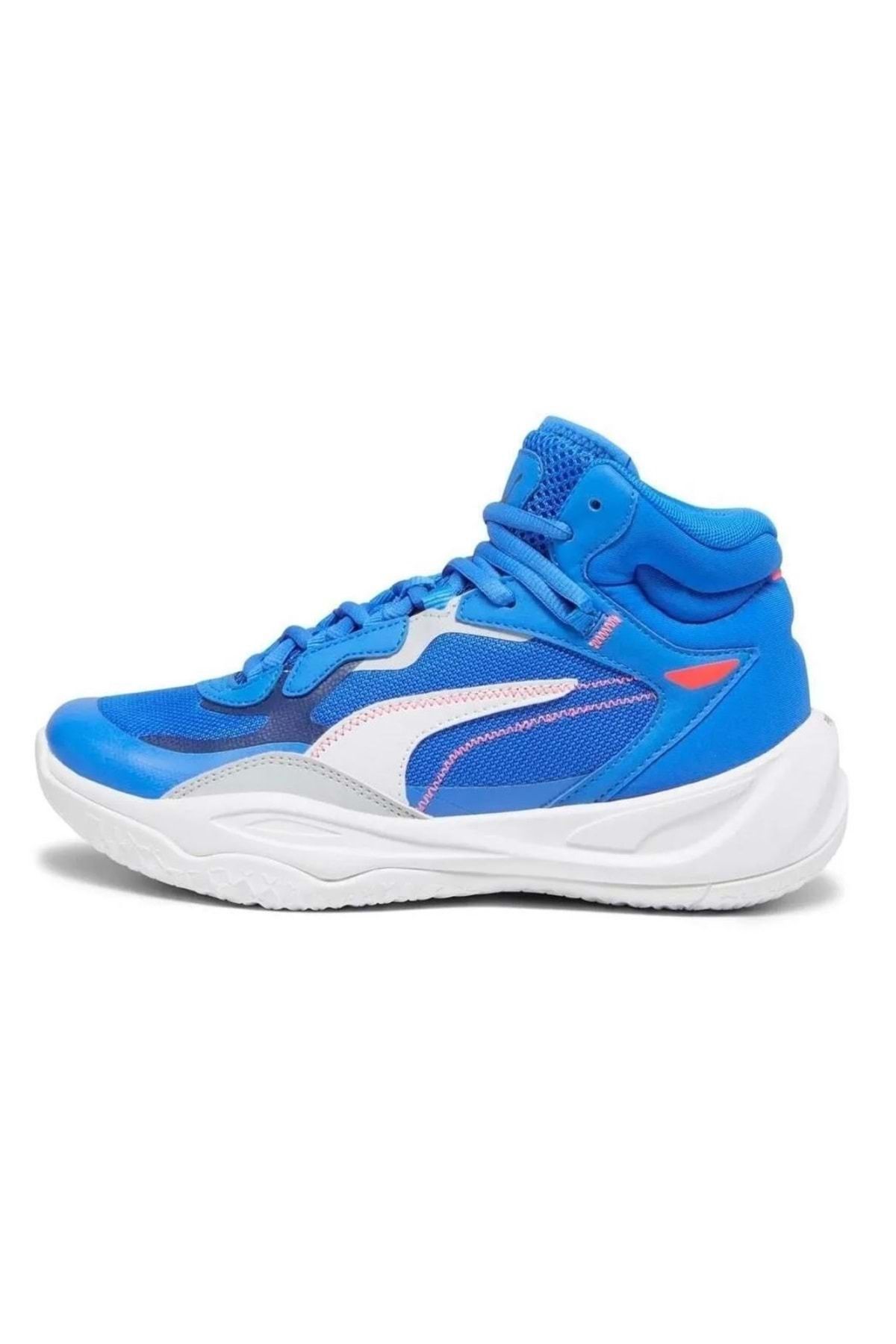 کفش تناسب اندام آبی مردانه و زنانه Playmaker Pro Mid Jr 378330 08 بسکتبال Puma