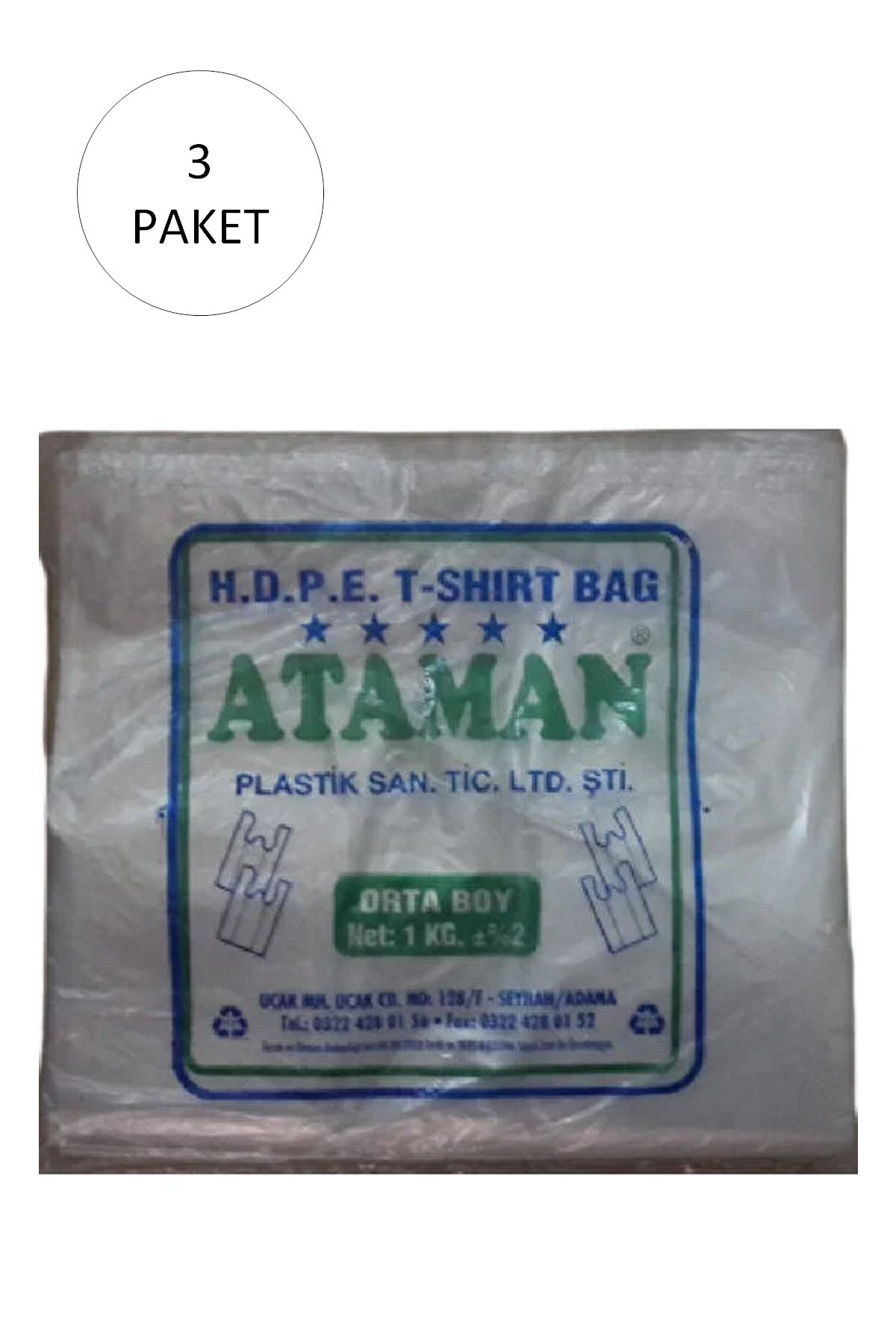 LiderGlobal Kalın Şeffaf Atlet Poşet Orta Boy 27x47 Cm 1 Kg (3 Paket-Takriben 435 Adet)