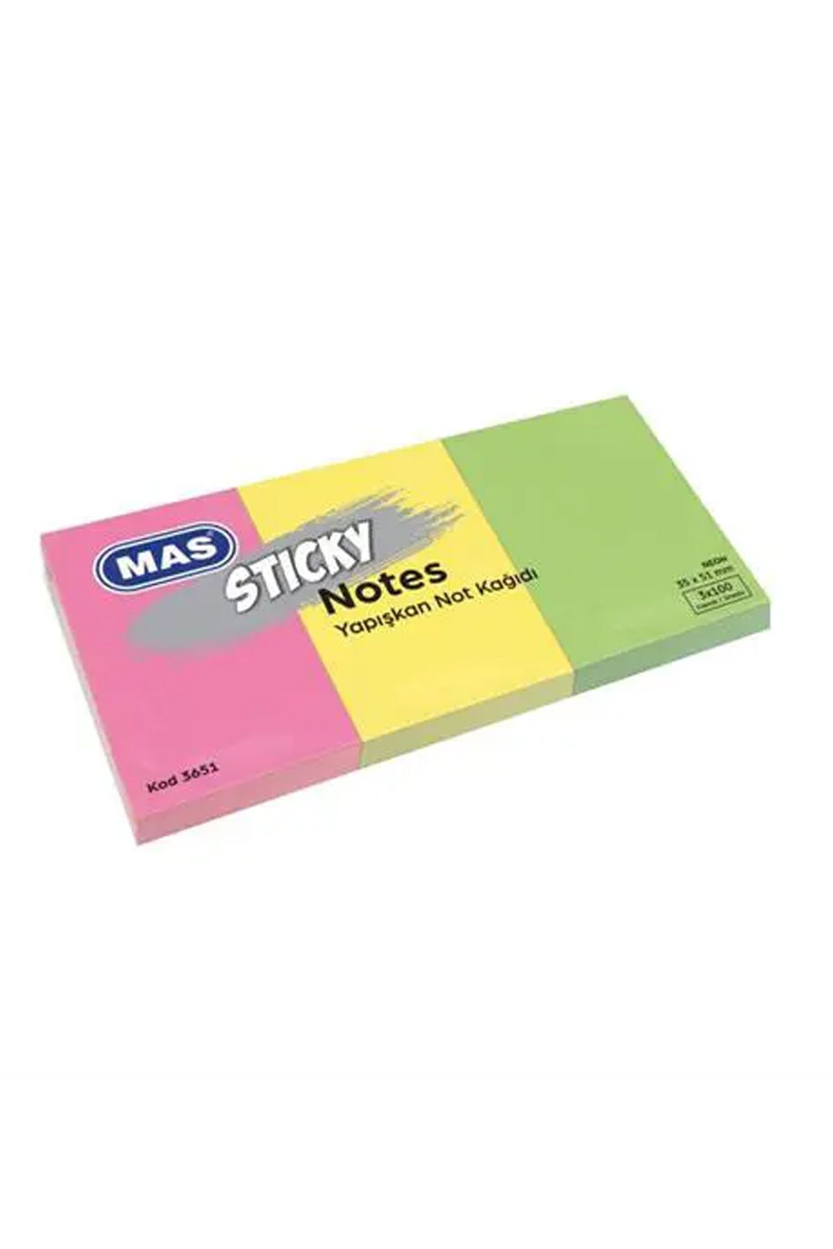 Kareem Mas 3651 Yapışkanlı Not Kağıdı 35 x 51 mm 3 x 100 Yaprak