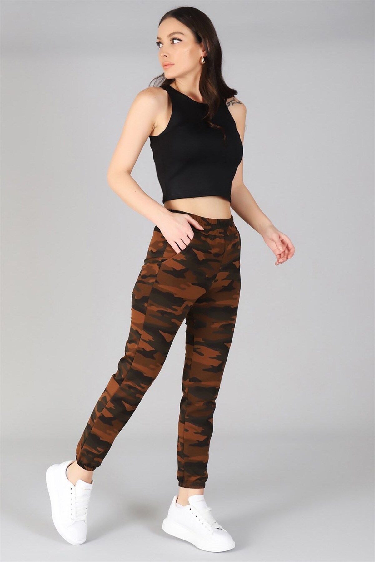 SWEETNESS-Pantaloni de sport pentru femei, cu picior de cafea, cu modele de camuflaj 3