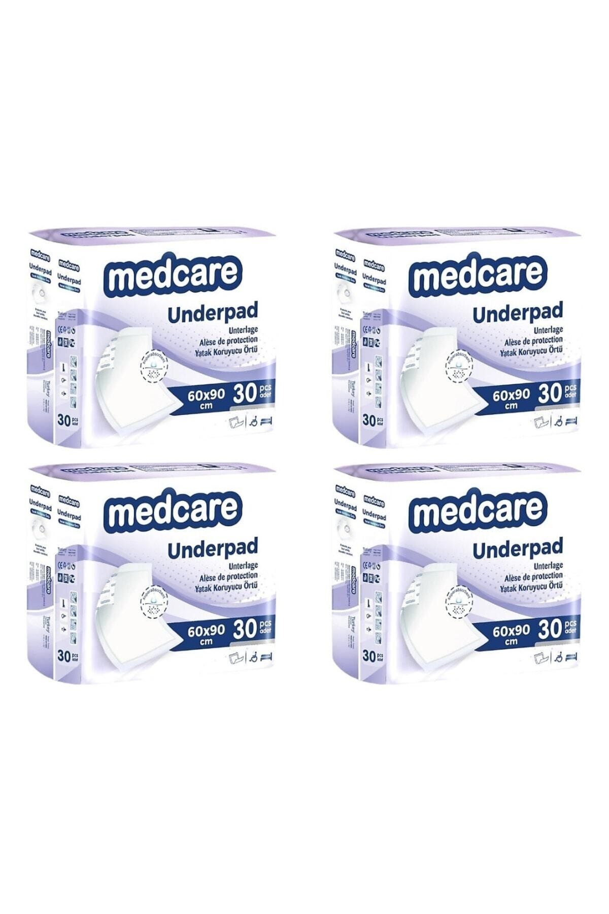 MEDCARE Yatak Koruyucu Örtü 60cm X 90cm 4 Paket 120 Adet Hasta Alt Pedi / Kedi Köpek Çiş Pedi