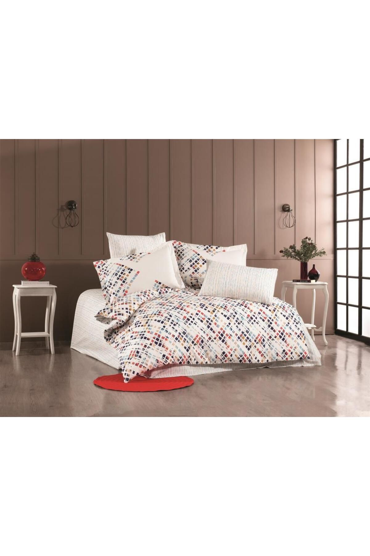 FAYMEM GLOBAL Çift Kişilik Poplin Nevresim Rithym Lacivert