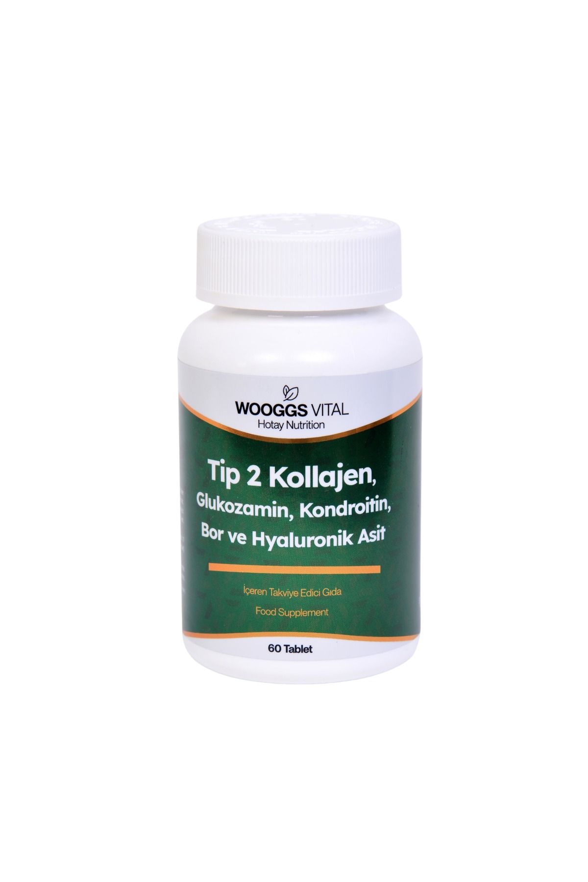 Hotay Nutrition Wooggs Vital Wooggs Vital Tip 2 Kollajen, Glukozamin, Kondroitin, Bor İçeren Takviye Edici Gıda 60 Tablet