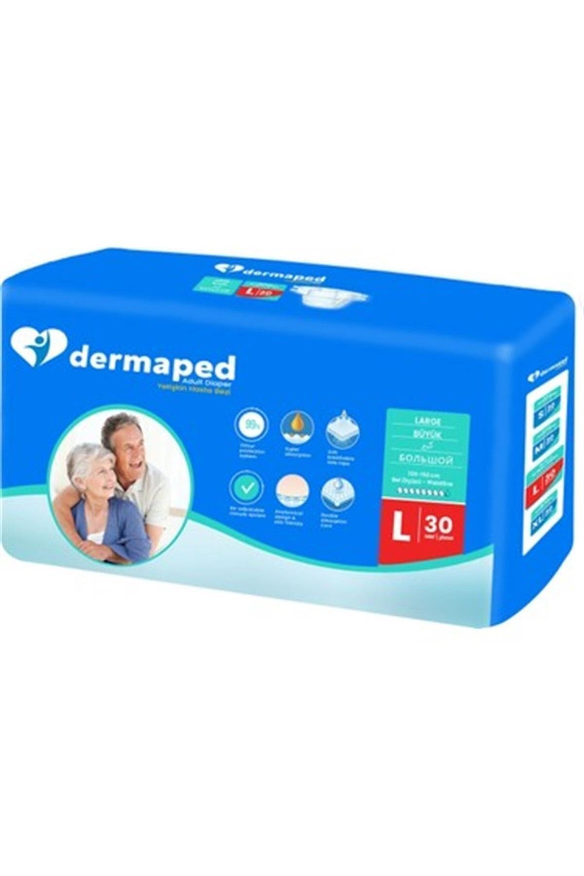 Dermaped Yetişkin Hasta Bezi Bel Bantlı L Beden 30 Adet (süper Emici)