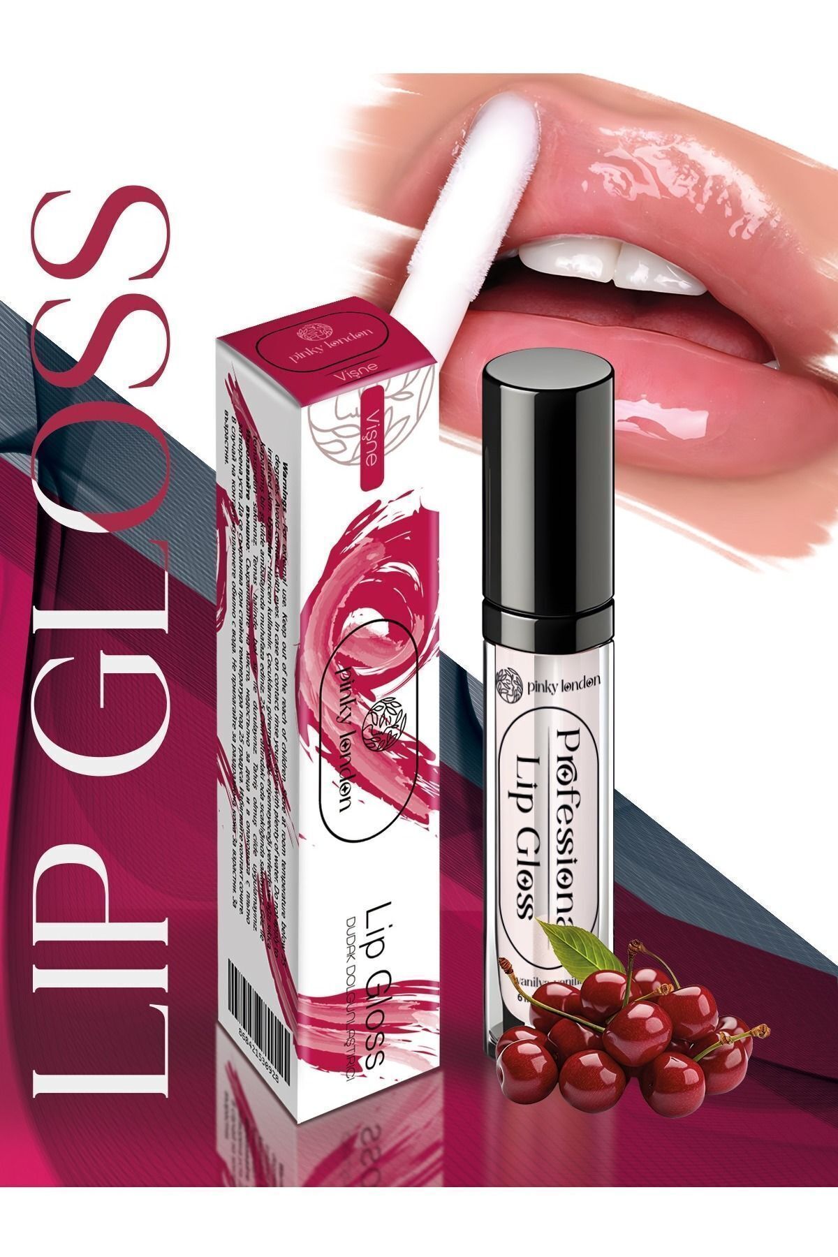 Pinky London Vişneli Dudak Dolgunlaştırıcı ve Parlatıcı Lip Gloss