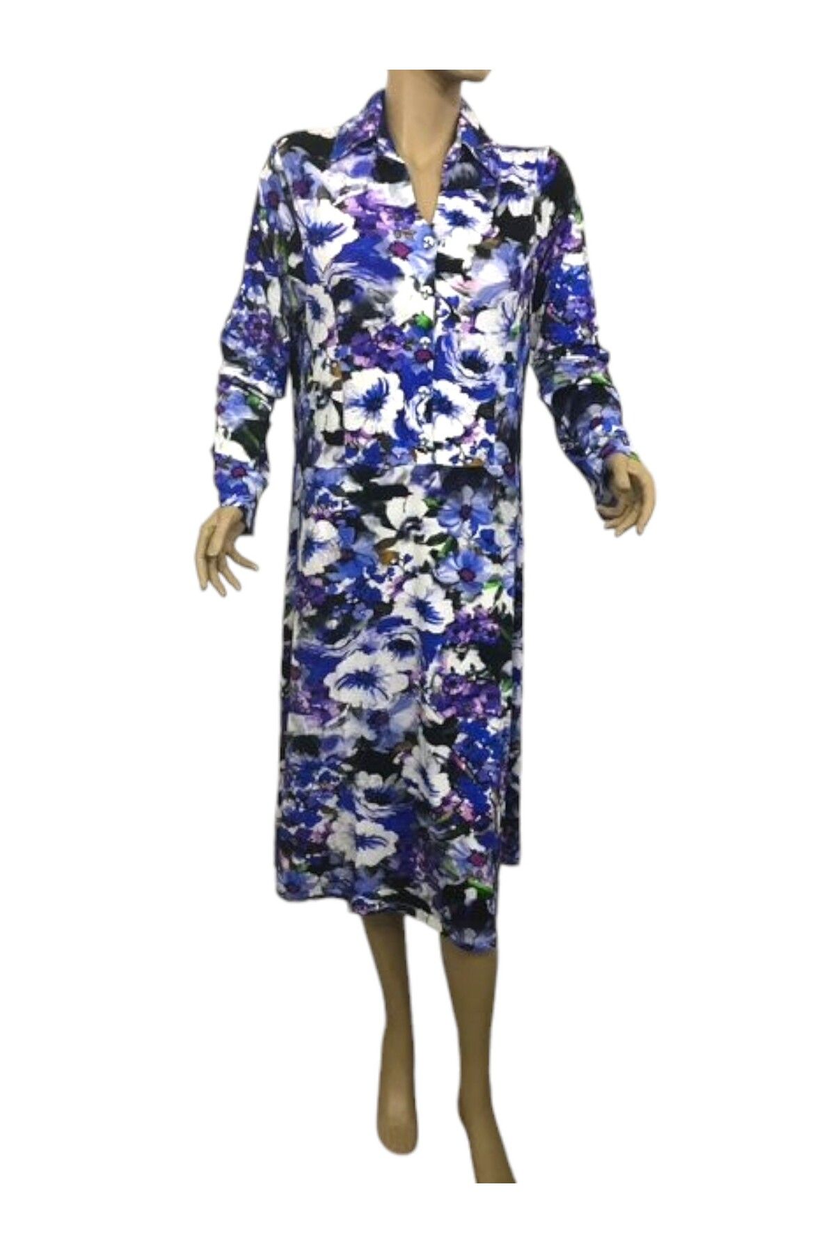 NENA COLLECTION-Home Dress-1537 Saks Blue Floral 1