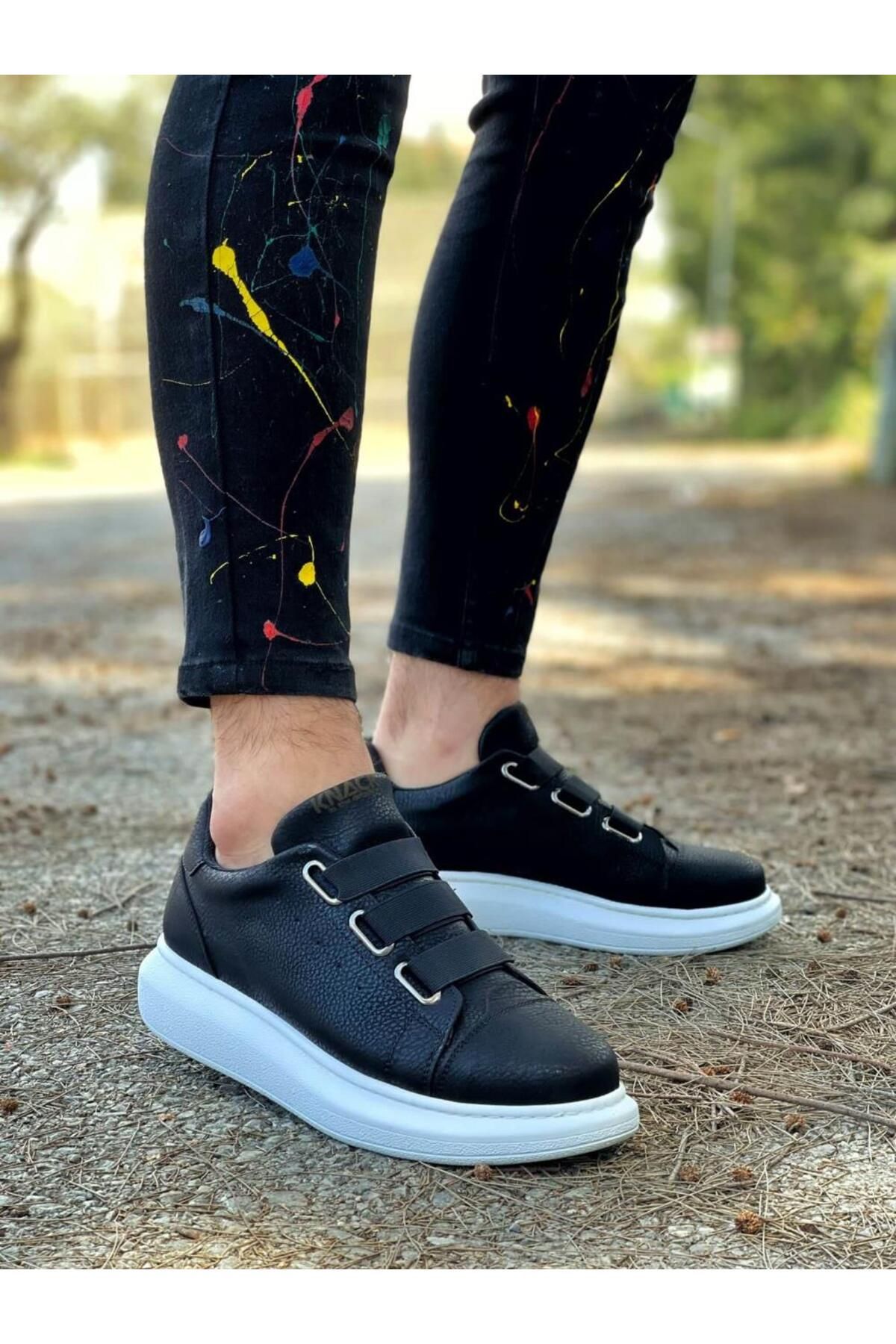 FAYMEM GLOBAL Sneakers Ayakkabı Siyah (Beyaz Taban)