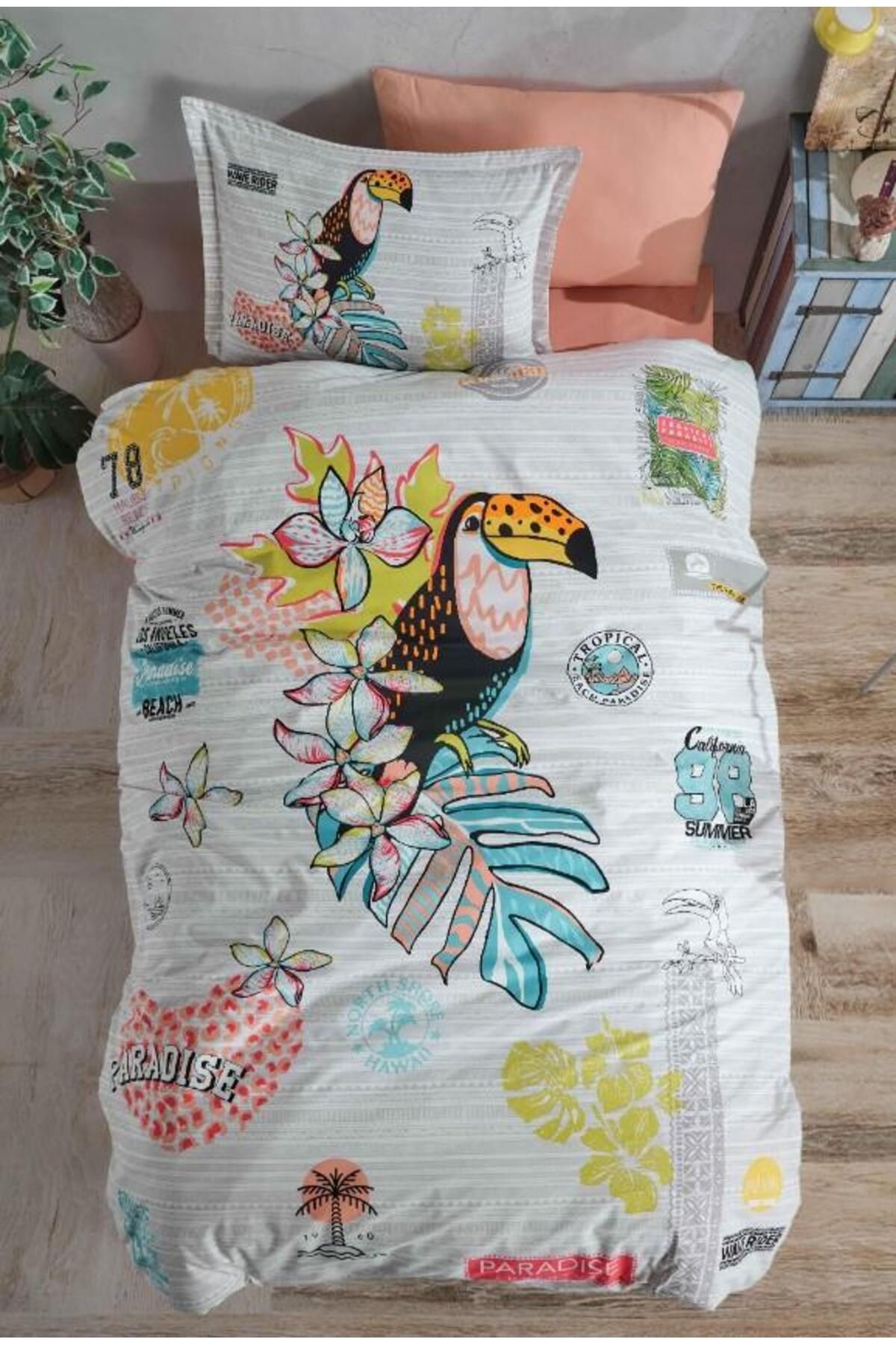 OEM Ranforce Nevresim Takımı Tek Kişilik Paradise V1 Somon