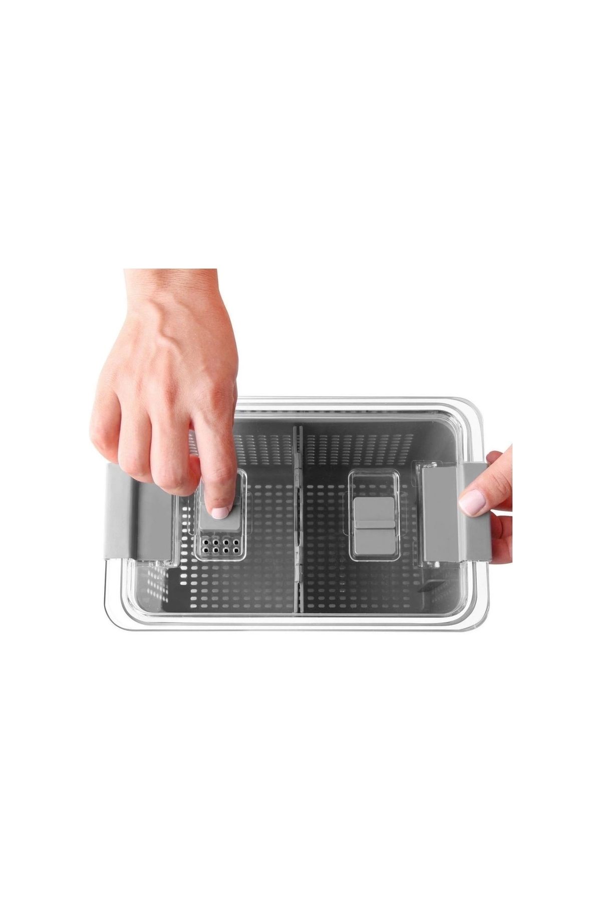 VaryaMoll-9 Lt Fruit and Vegetable Storage Container - Organizer with Lossa Strainer and Compartment 4
