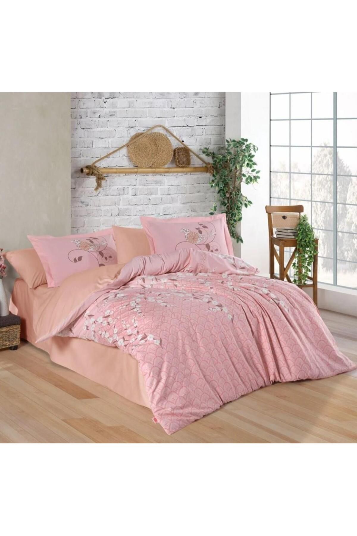 OEM Çift Kişilik Poplin Nevresim Takımı Missy Pudra
