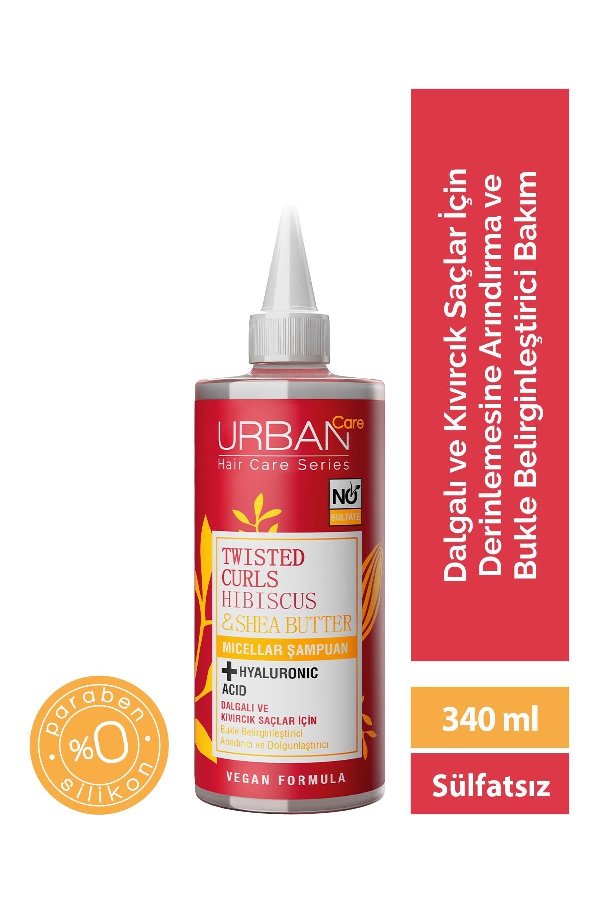 Urban Care Hibiscus&shea Butter Kıvırcık Ve Dalgalı Saçlara Özel Miselar Şampuan-sülfatsız-340 ml-1