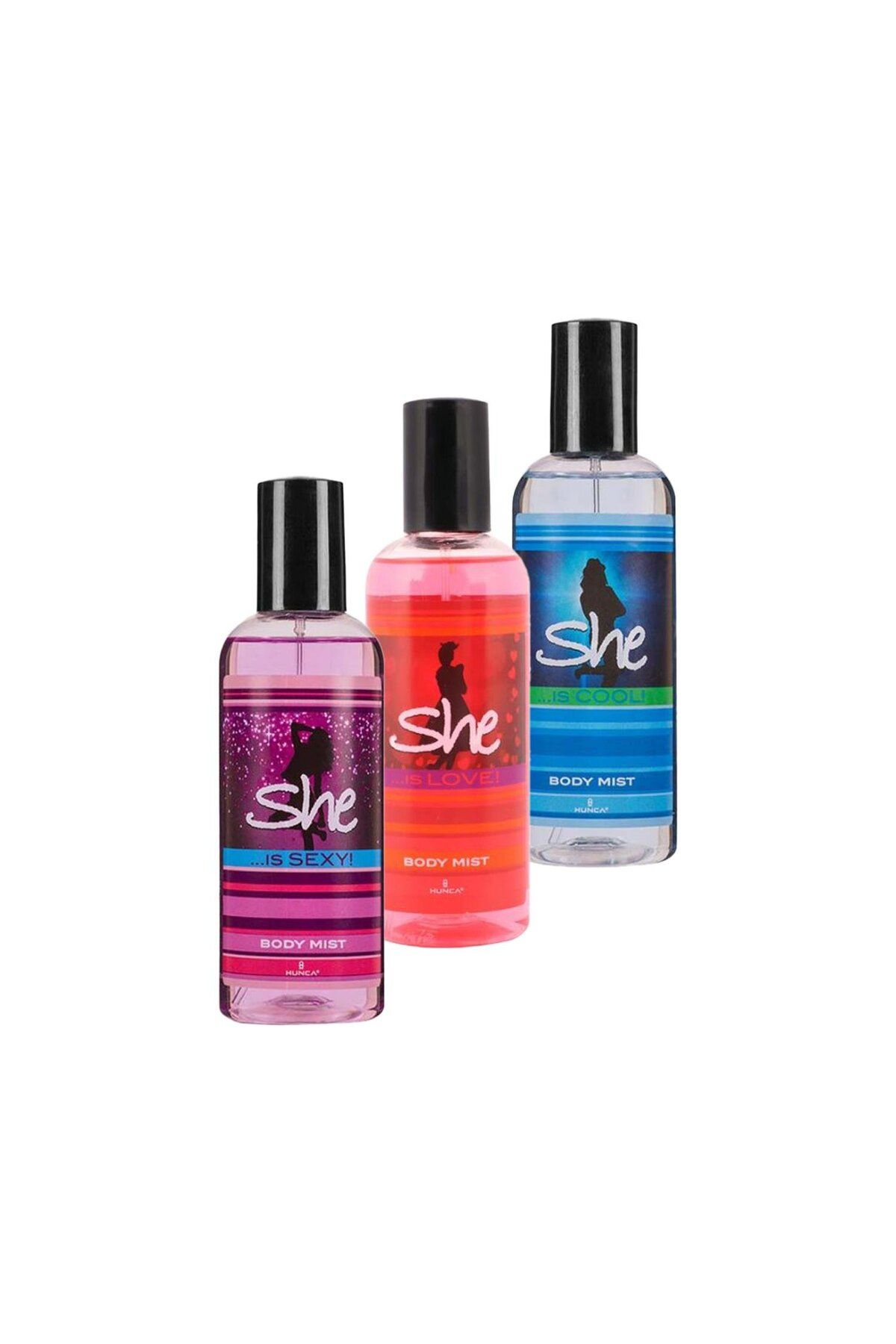 Hunca She Body Mist Is Sexy Is Cool Is Love 3 lü Set Kadın