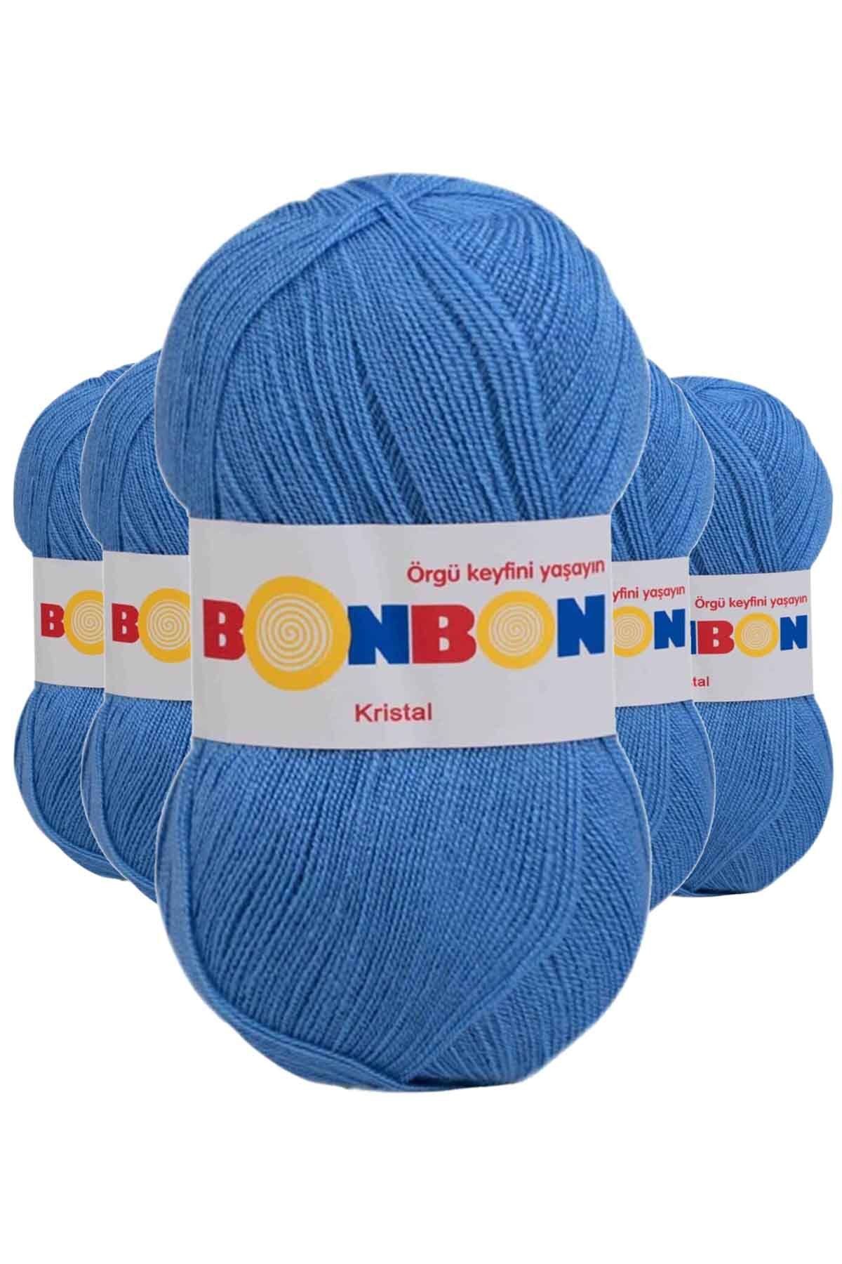 BONBON 5 Adet Kristal El Örgü Lif İpi Açık Mavi 98236