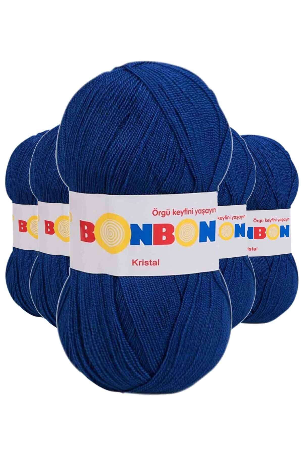BONBON 5 Adet Kristal El Örgü Lif İpi Mavi 98488