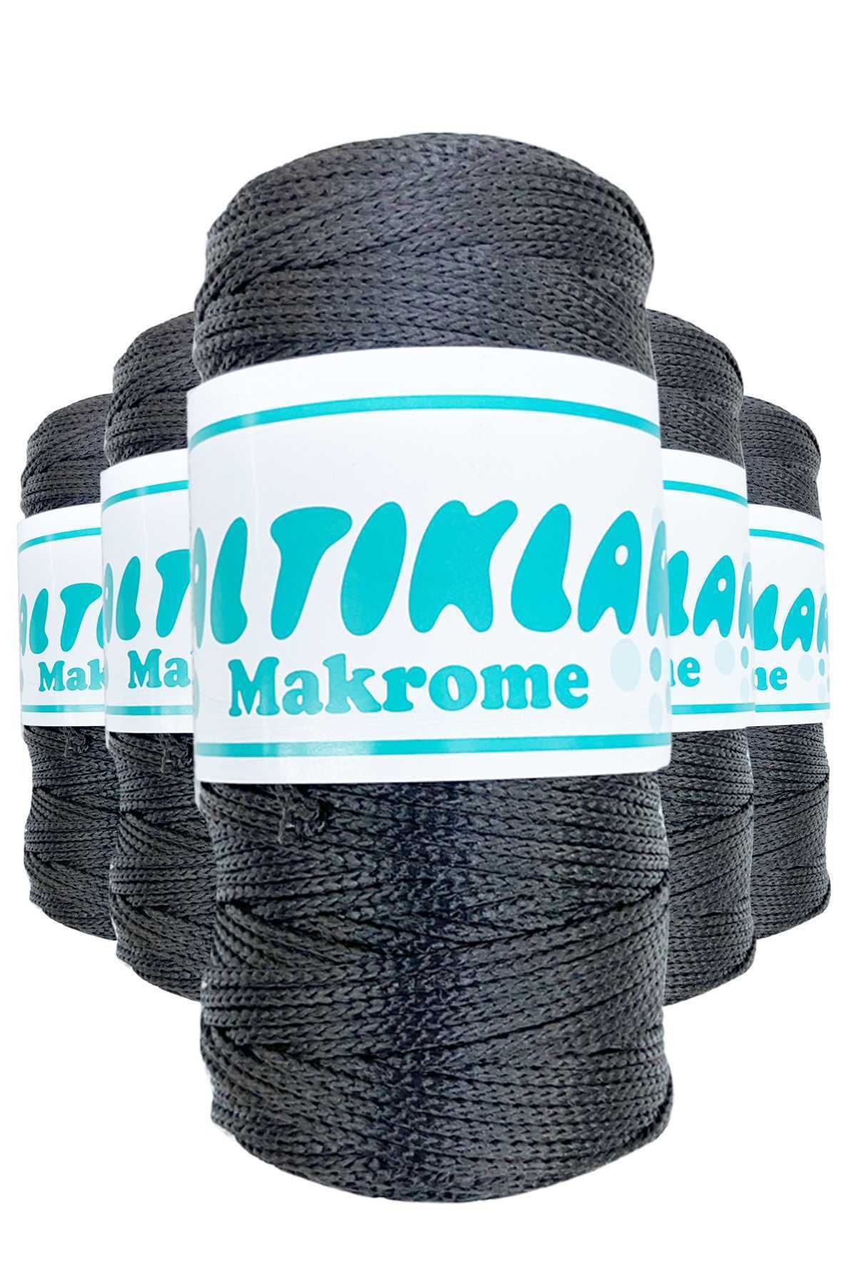 VALORİA 5 Adet Polyester Makrome İpi 68 Füme Gri 100 gr