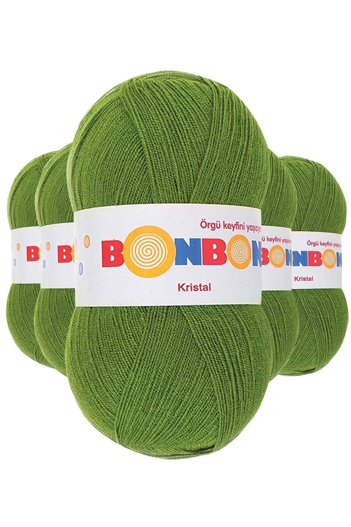 BONBON 5 Adet Kristal El Örgü Lif İpi Çam Yeşili 98235