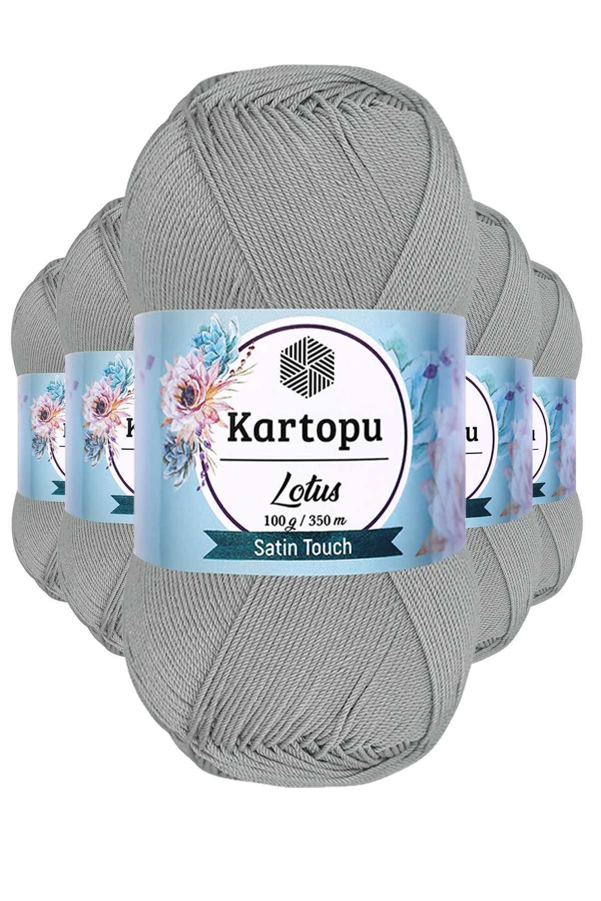 Kartopu 5 Adet Lotus Bikini Büstiyer Bluz Örgü İpi K941 Açık Gri