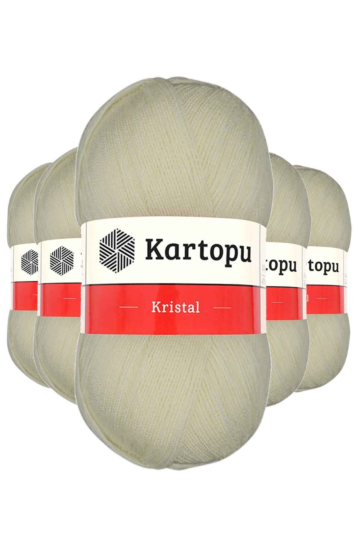 Kartopu 5 Adet Kristal Çift Katlı El Örgü Lif İpi Krem K025
