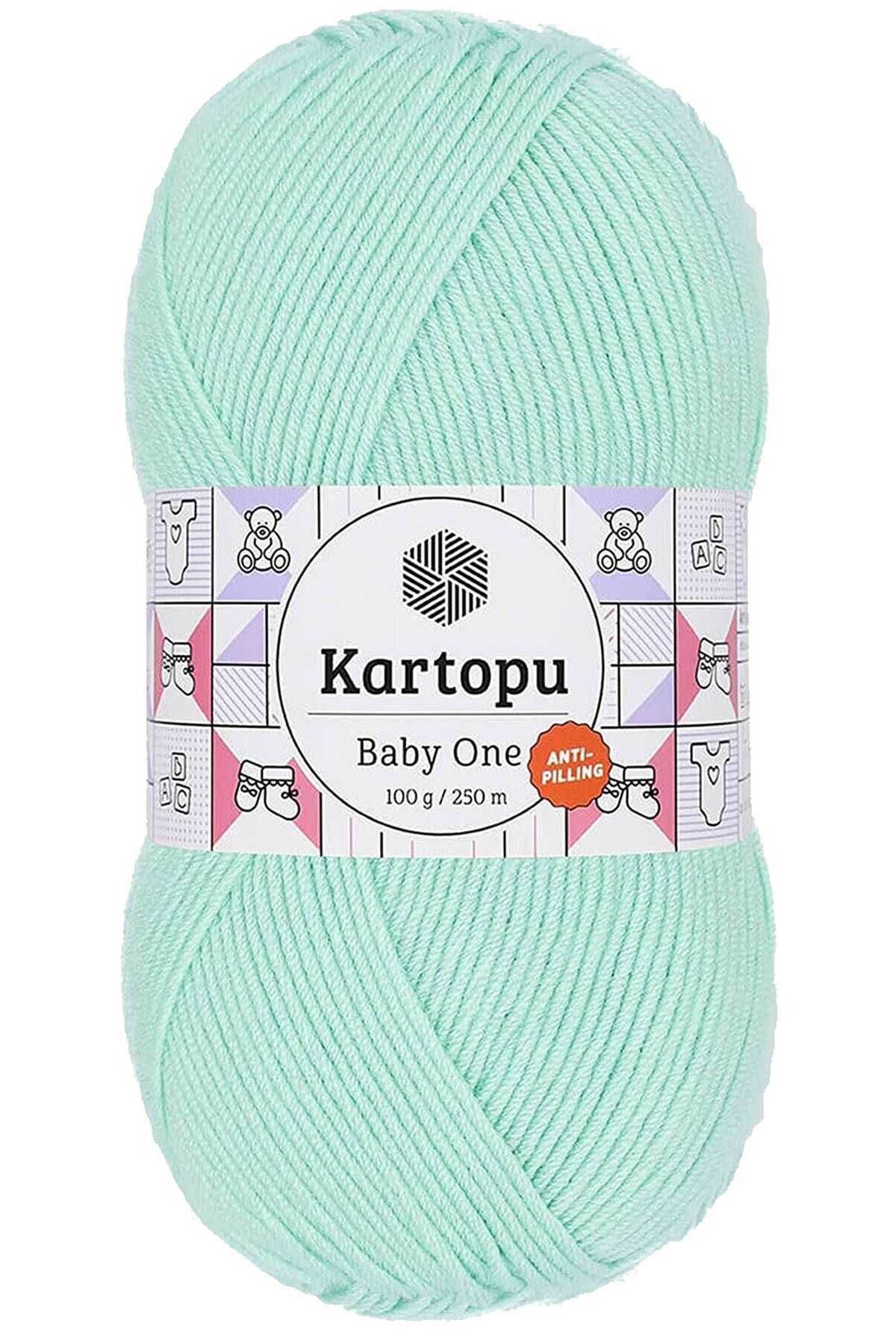 Kartopu 1 Adet Baby One Tüylenmeyen El Örgü İpi Yünü Açık Yeşil K507