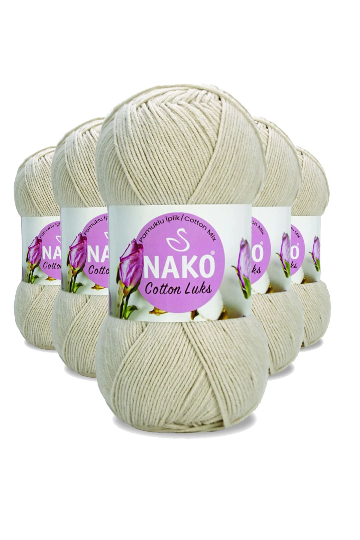 NAKO 5 Adet Cotton Lüks Yelek Tunik Kazak Bluz Hırka İpi Yünü Ten 97544
