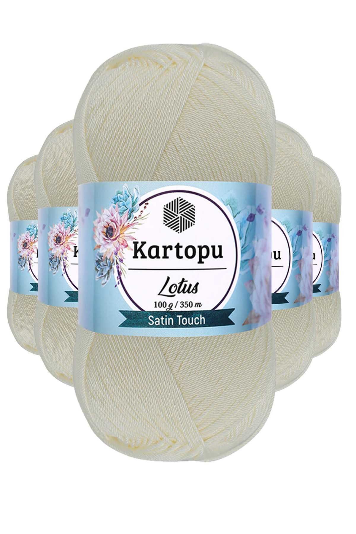 Kartopu 5 Adet Lotus Bikini Büstiyer Bluz Örgü İpi K019 Ekru