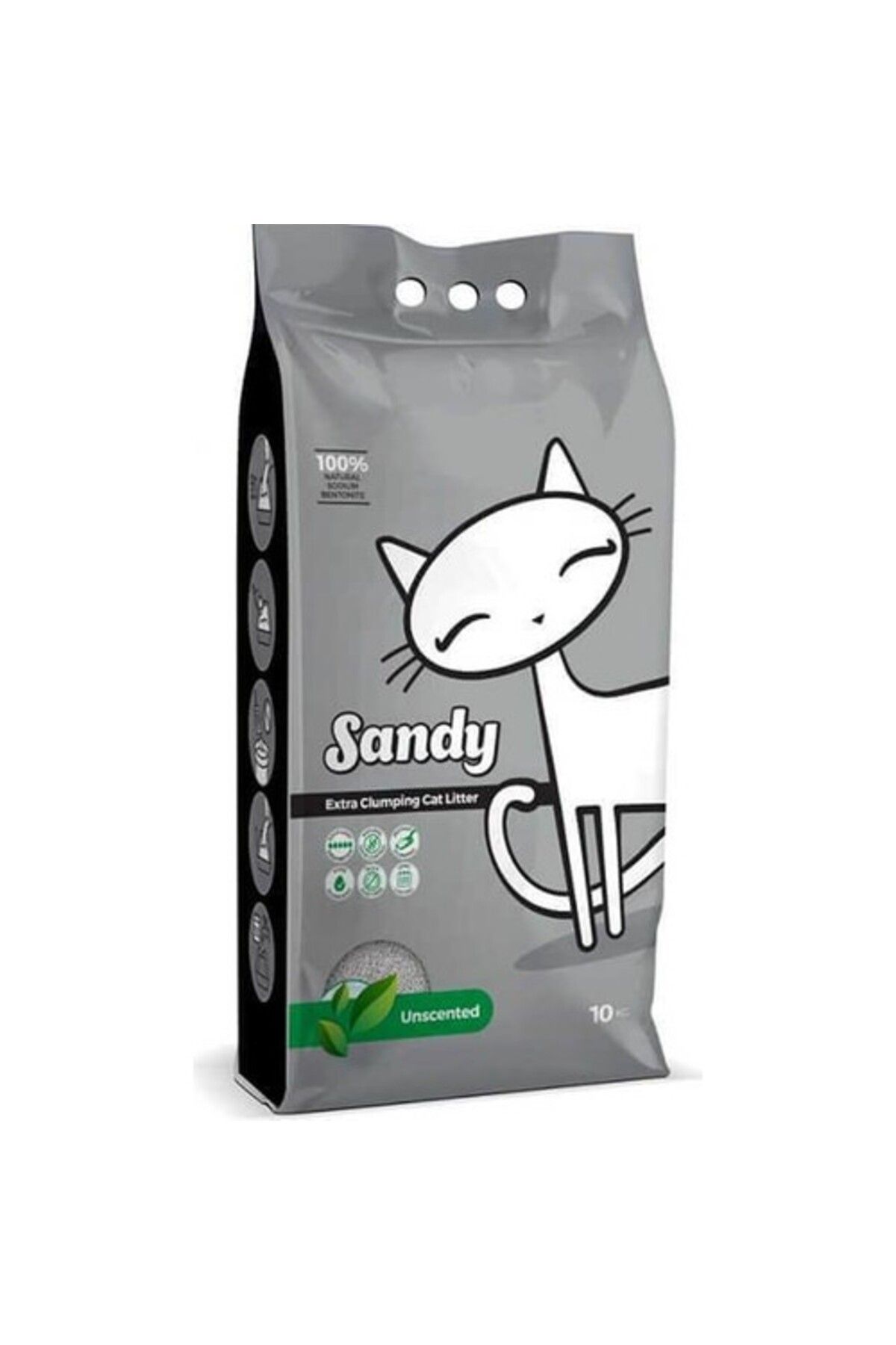 Sandy Sodyum Bentonit Ultra Topaklaşan Kokusuz Doğal Kedi Kumu 10 Kg