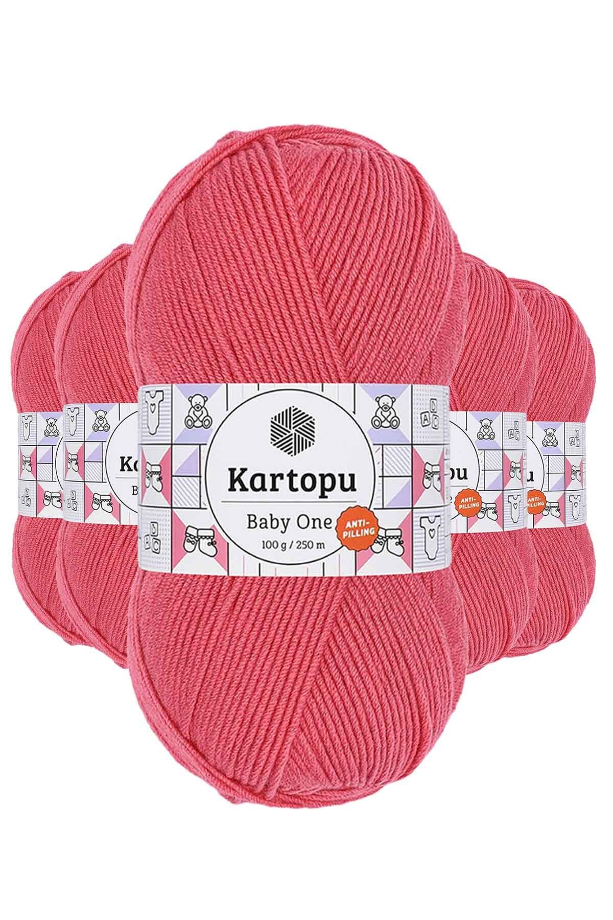 Kartopu 5 Adet Baby One Tüylenmeyen El Örgü İpi Yünü Pembe K254
