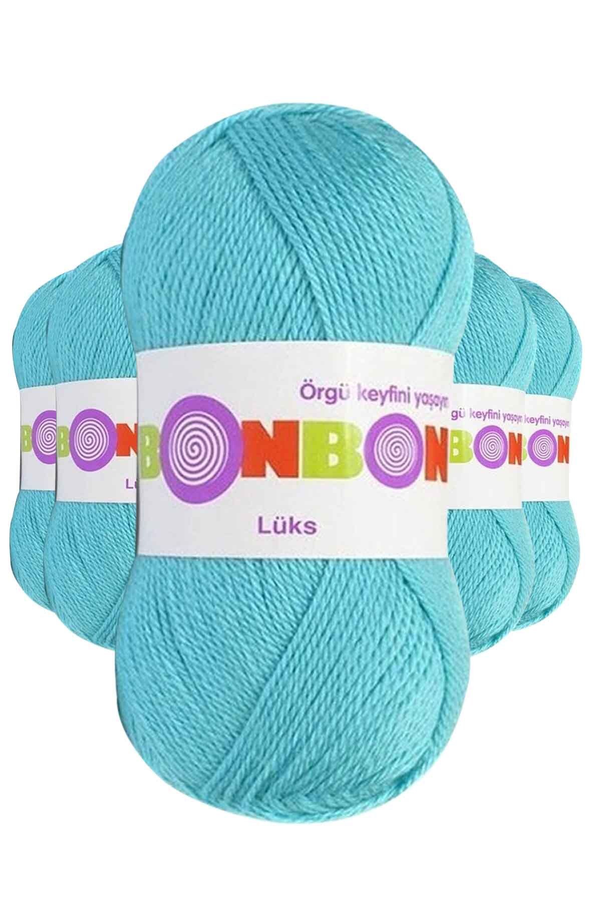 BONBON 5 Adet Lüks Patik İpi Yünü Turkuaz 98238