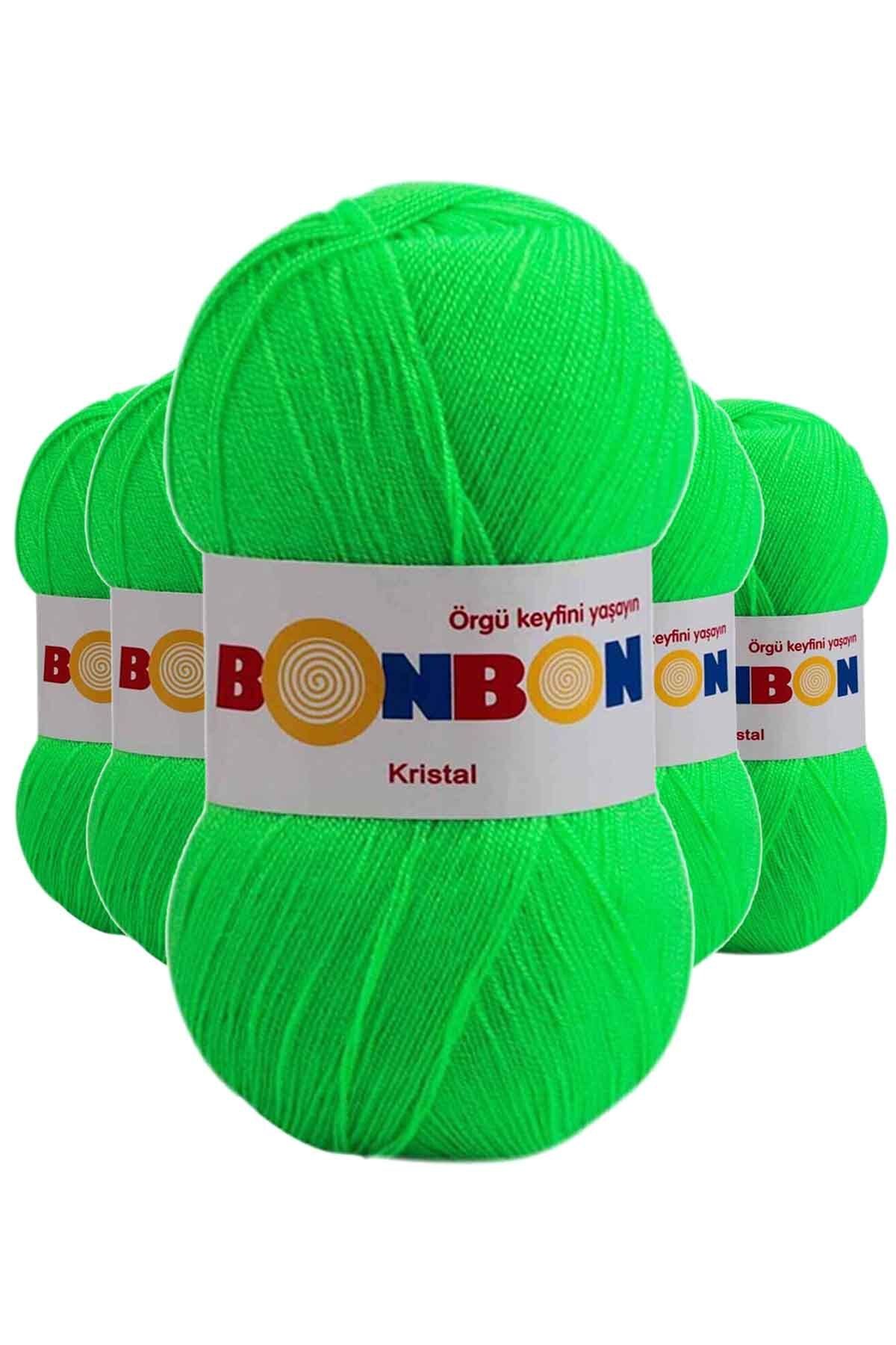 BONBON 5 Adet Kristal El Örgü Lif İpi Fıstık Yeşili 98395