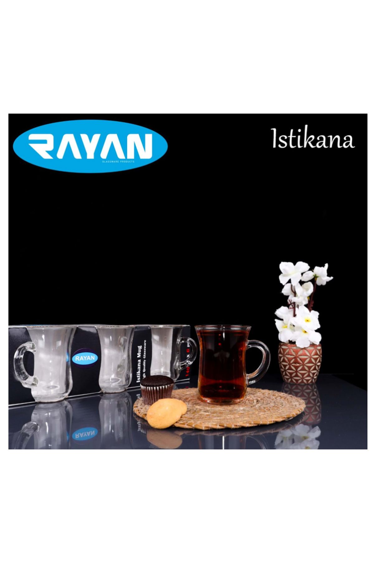 VALORİA Rayan İstikana Mug 6'lı Kulplu Çay Bardağı