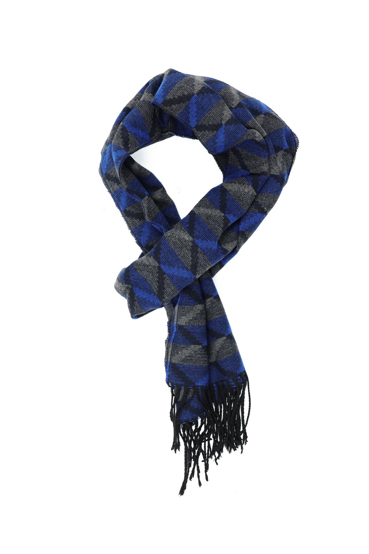 Kiğılı-Scarf - Dark blue - Patterned 1