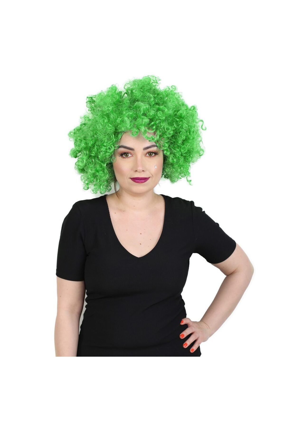 Berselya Underwear&Accessories Animasyon Parti Ve Palyaço Peruğu / Açık Yeşil