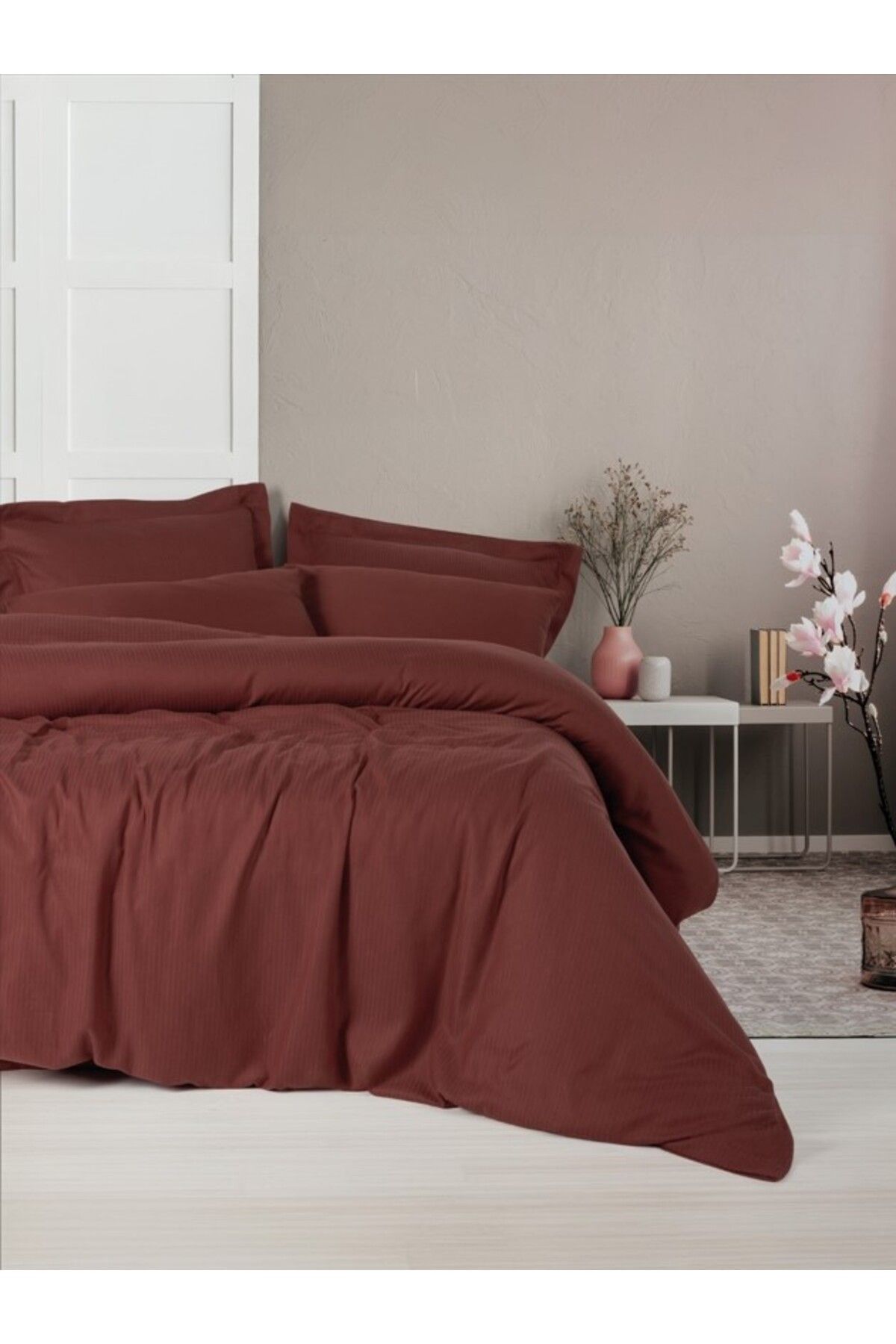 NeoNext Çift Kişilik Nevresim Takımı Craft Bordo