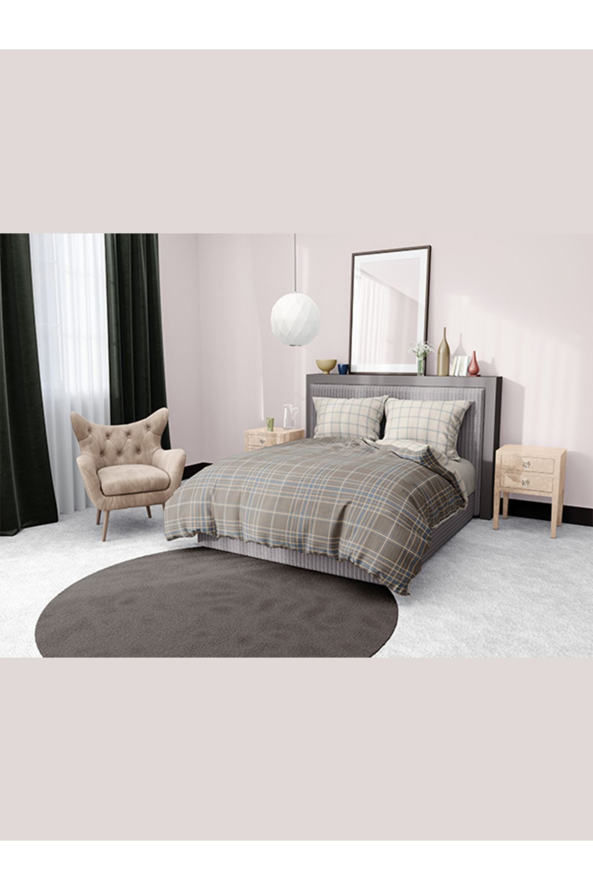 Fialka Set Lenjerie De Pat Soft Touch Melange Lina Bloom Double - One Size