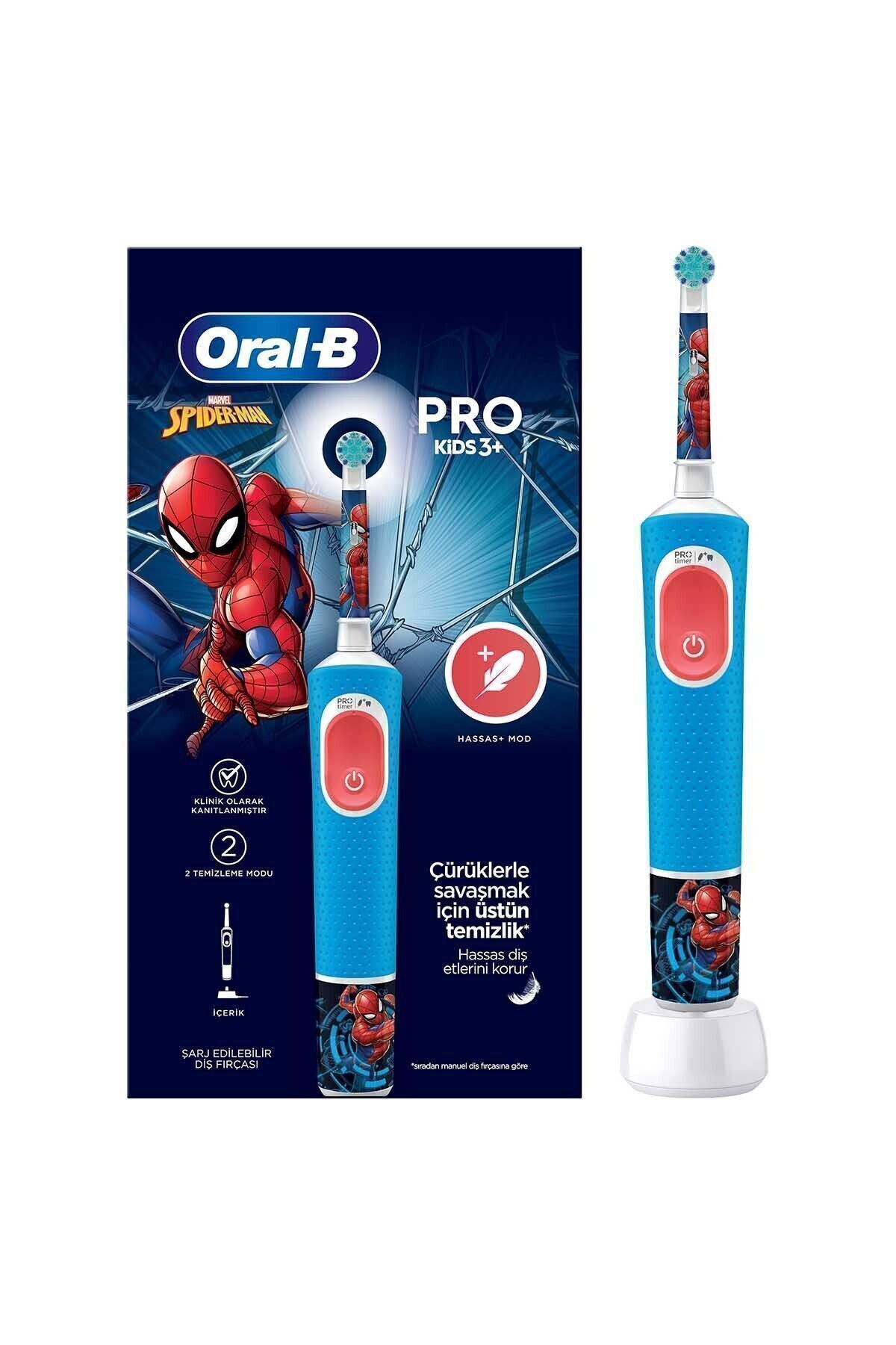 Oral-B D100 Çocuklar Için Şarj Edilebilir Diş Fırçası Spiderman