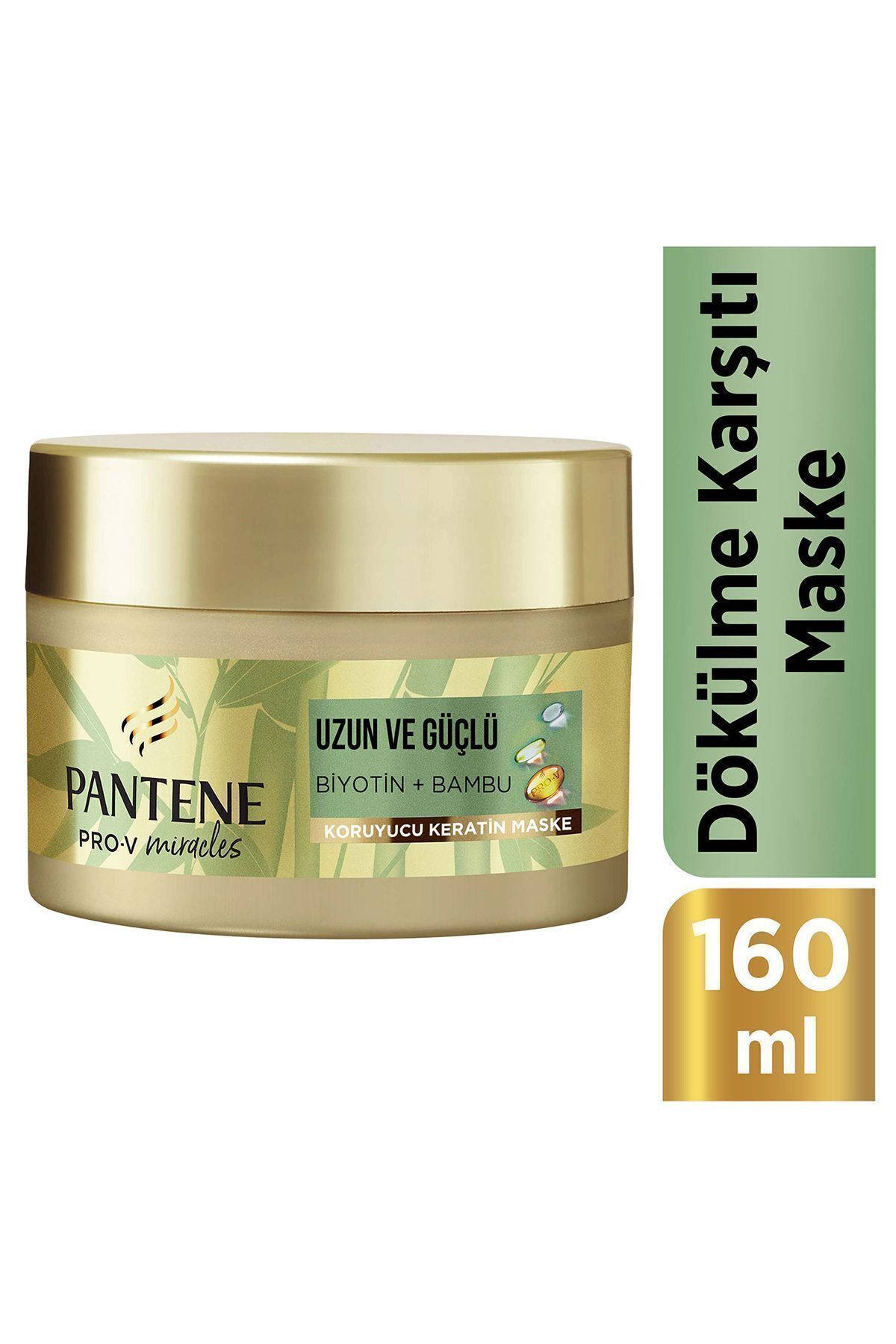 Pantene Saç Bakım Maskesi Uzun Ve Güçlü, Keratin Koruyucu, Dökülme Karşıtı, Bambu + Biyotin 160 Ml