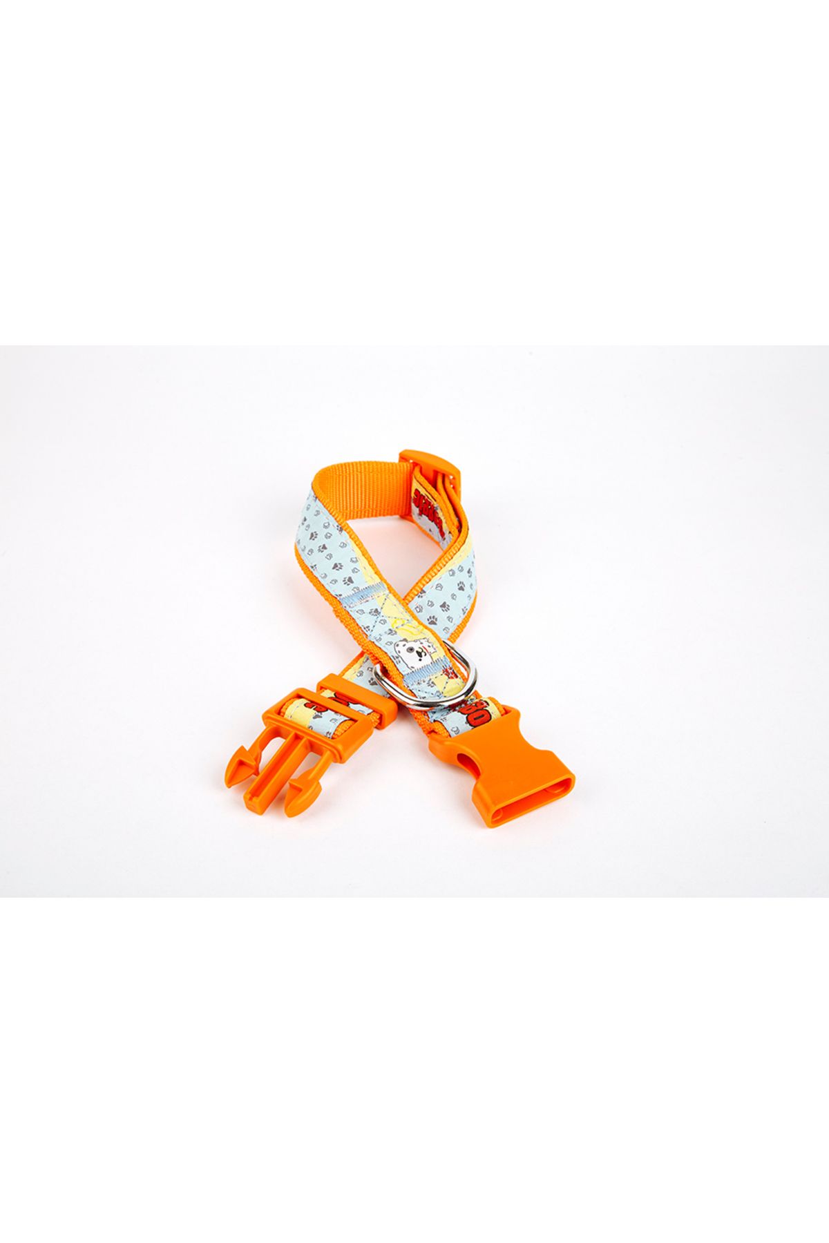Angoravi Desenli Süslü Dokuma Köpek Boyun Tasması 1,5 x 25-40 cm Turuncu