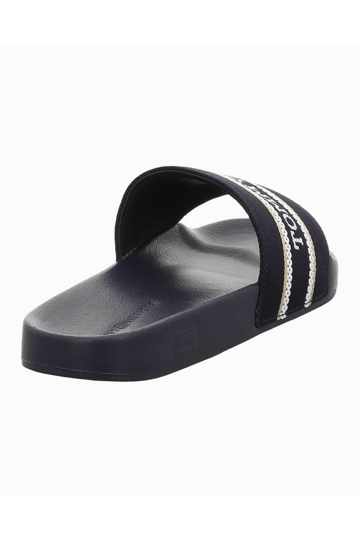 دمپایی آبی زنانه polslide hilfiger با وب اورجینال Tommy Hilfiger