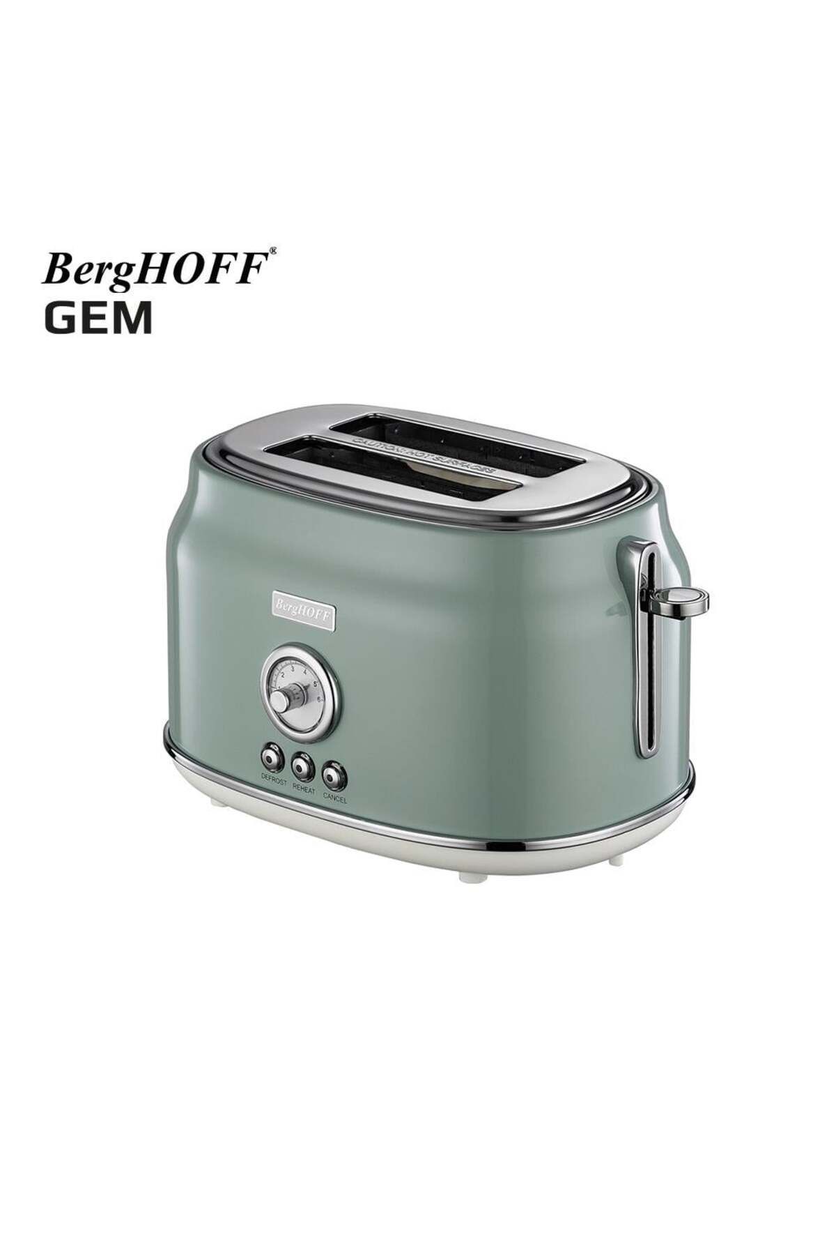 Berghoff Gem Retro Mint Yeşil Iki Dilim Ekmek Kızartma Makinesi